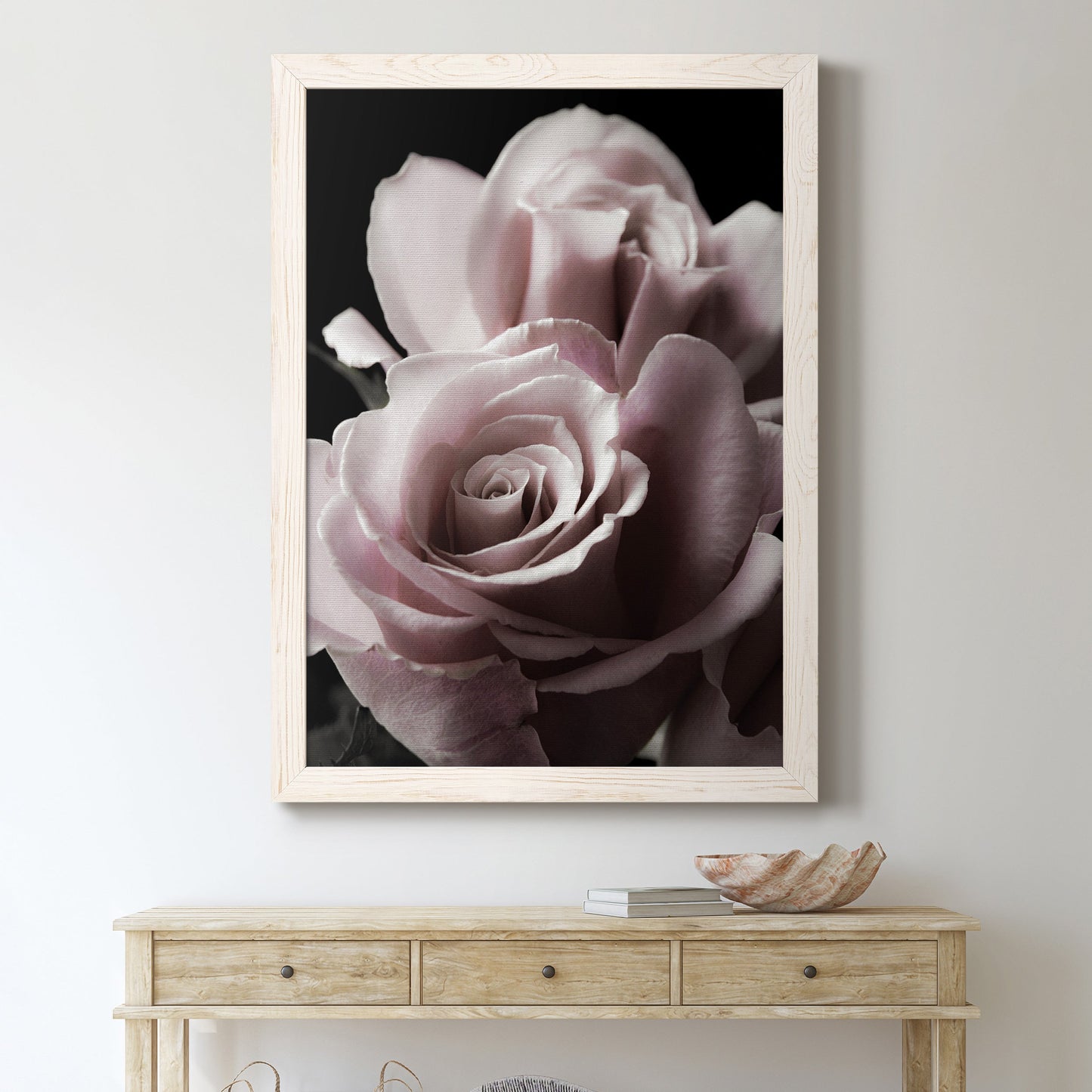 Rose Noir II - Premium Canvas Framed in Barnwood - Ready to Hang