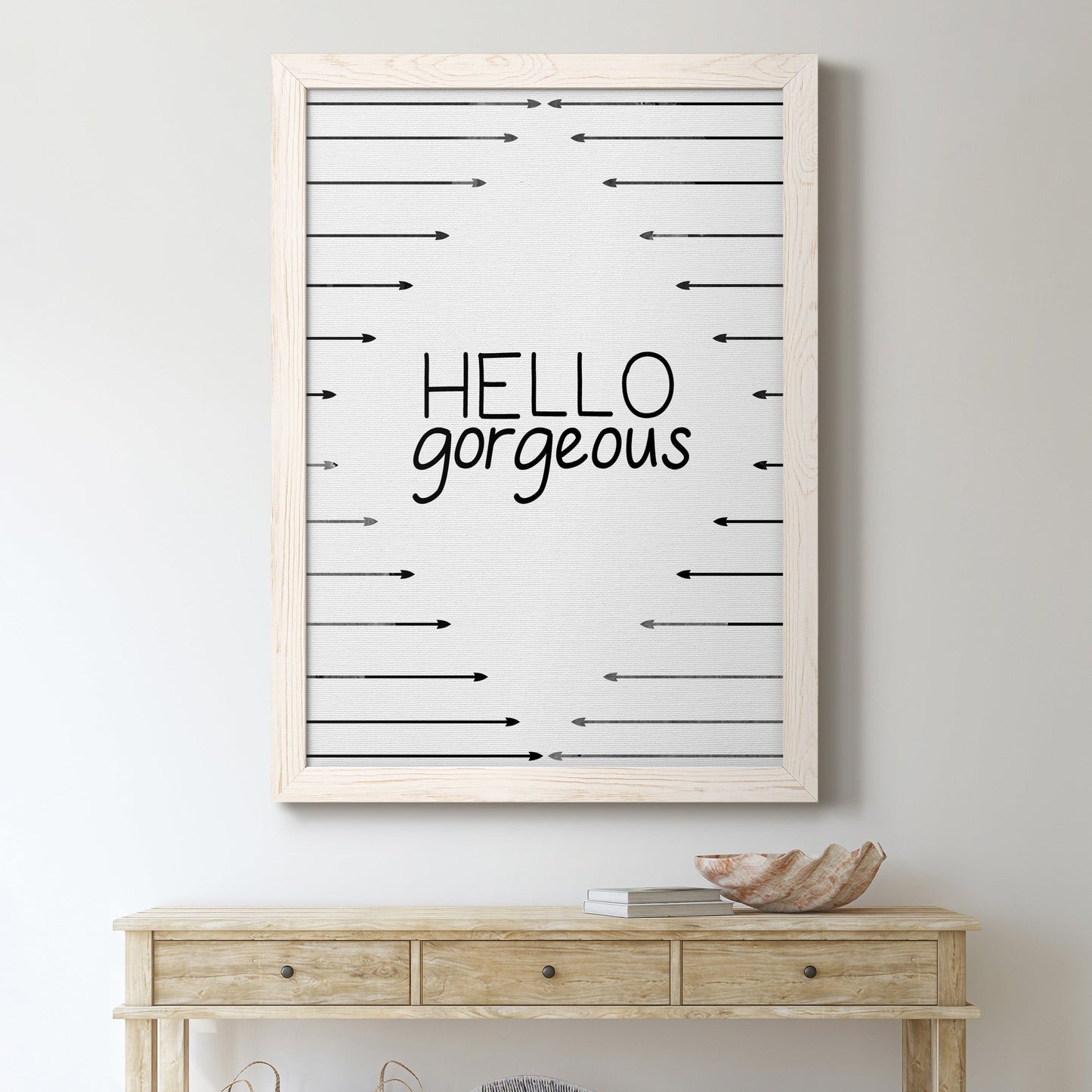 Hello Gorgeous - Premium Canvas Framed in Barnwood - Ready to Hang