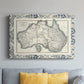 Bordered Map of Australia - Canvas Art Print