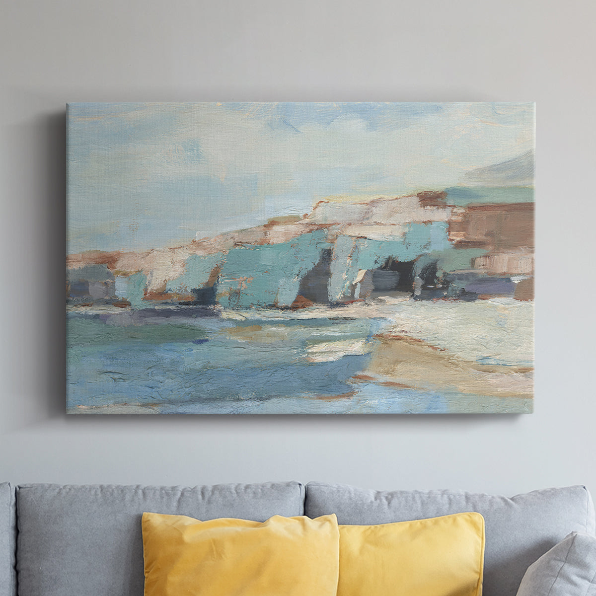 Turquoise Cliff Wall II - Canvas Art Print