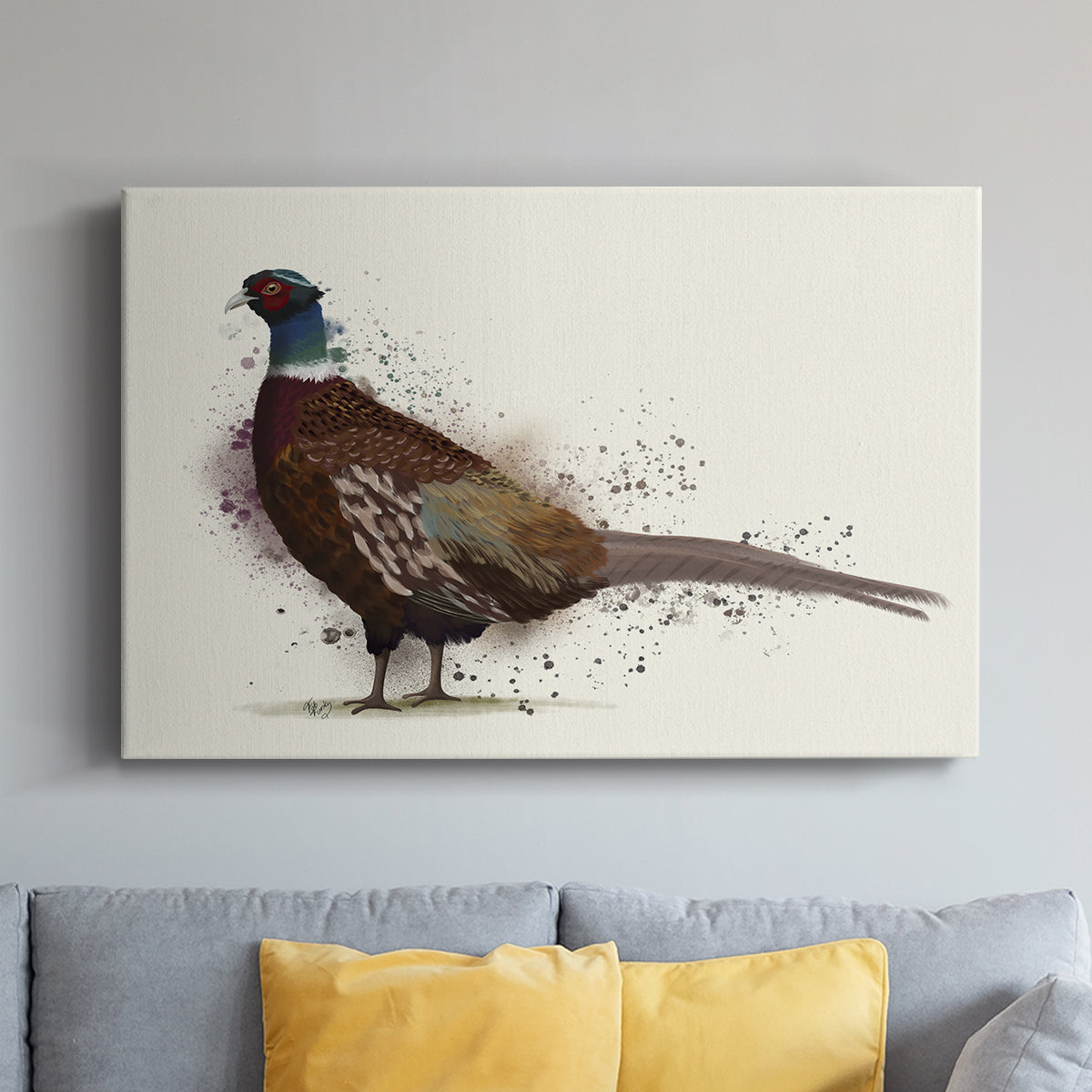 Pheasant Splash 1 - Canvas Art Print
