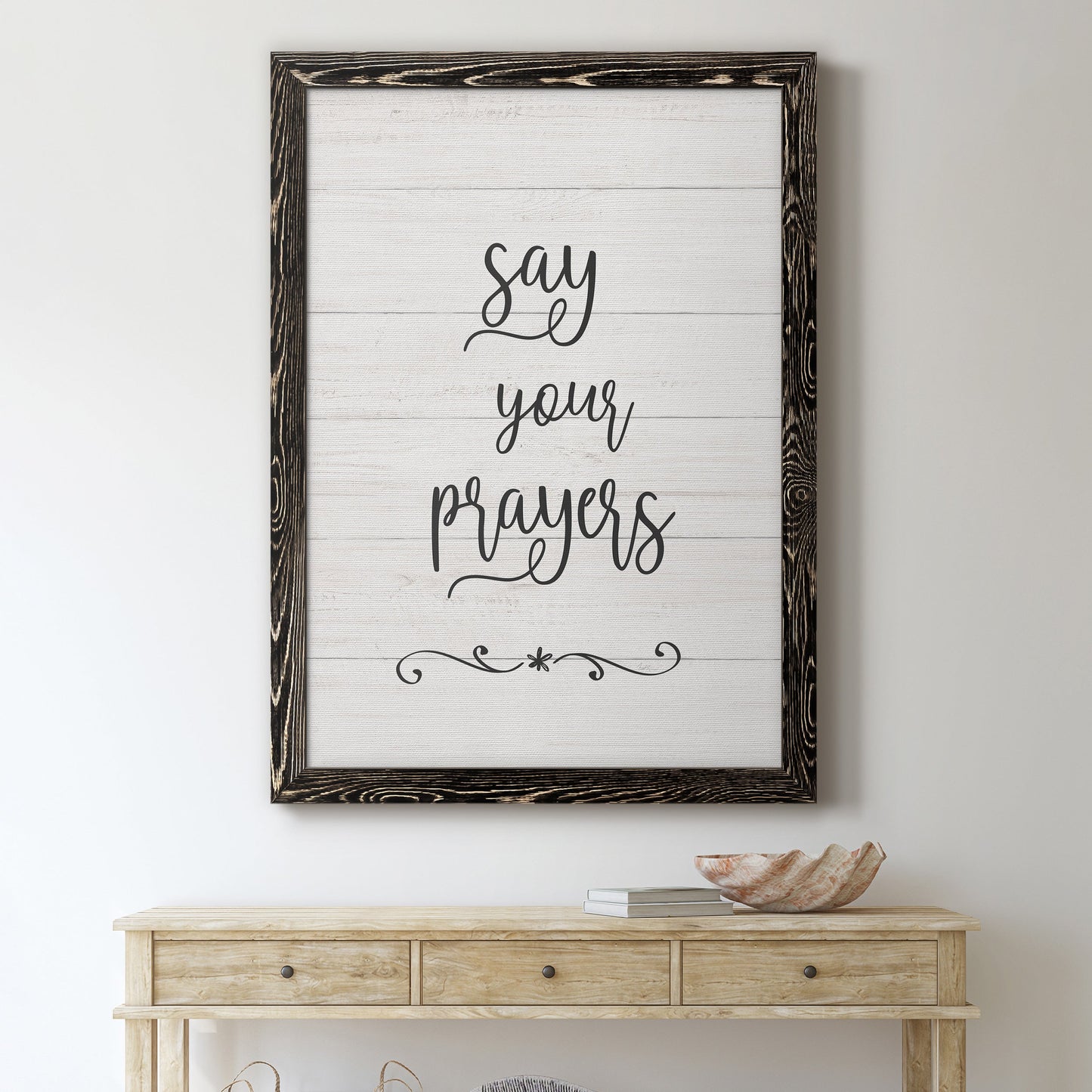 Say Your Prayers - Premium Canvas Framed in Barnwood - Ready to Hang