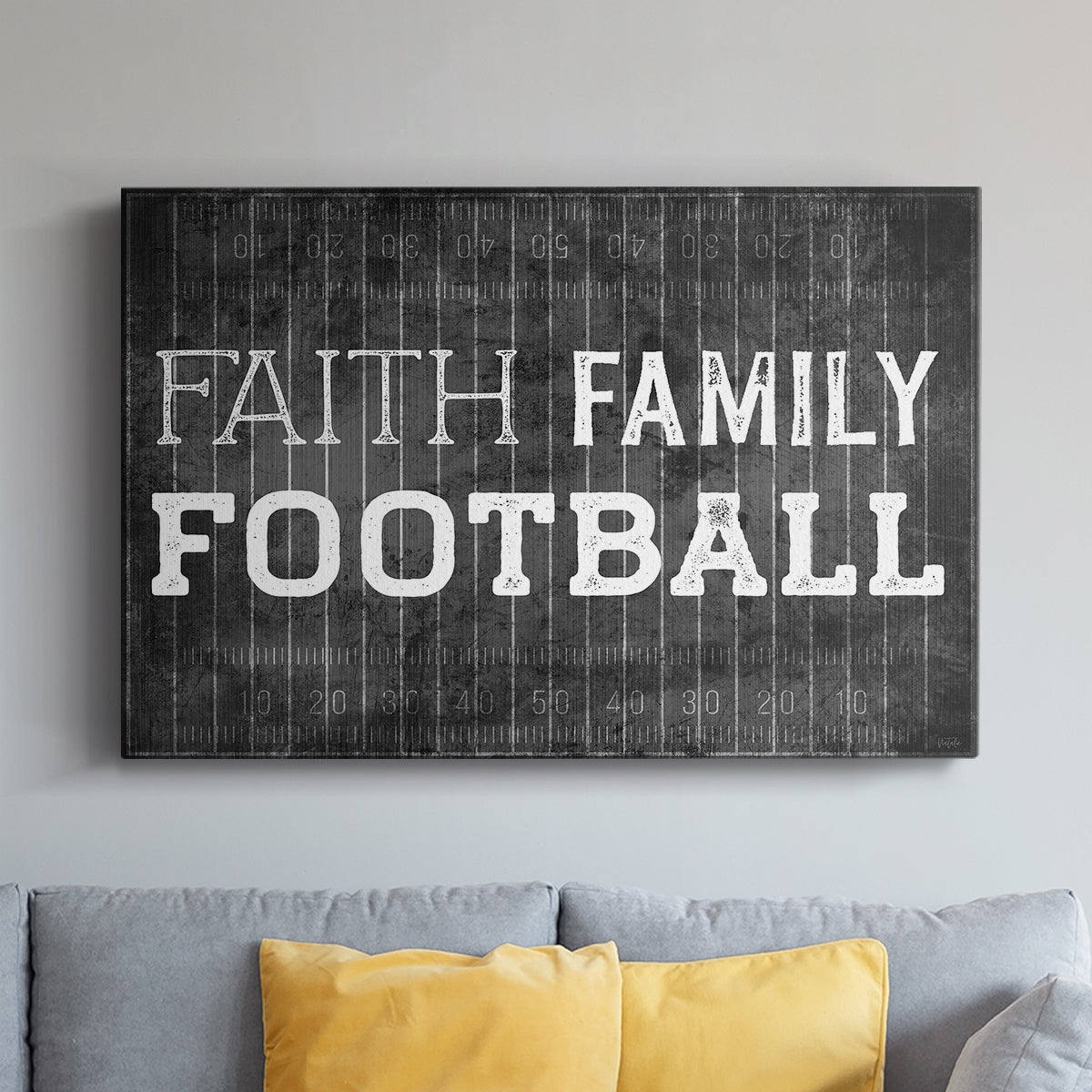 Faith Family Football - Canvas Art Print