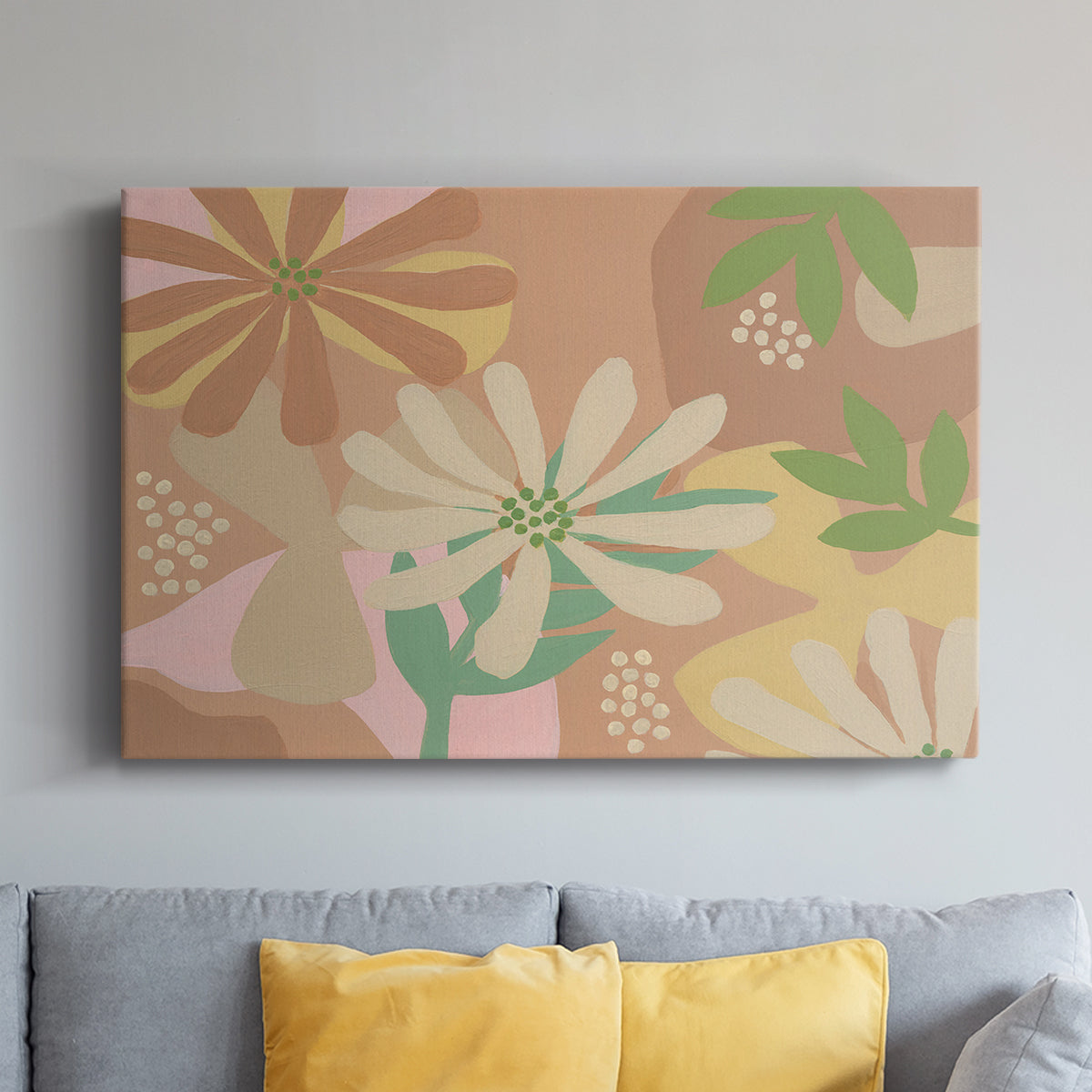 Neutral Blooms III - Canvas Art Print