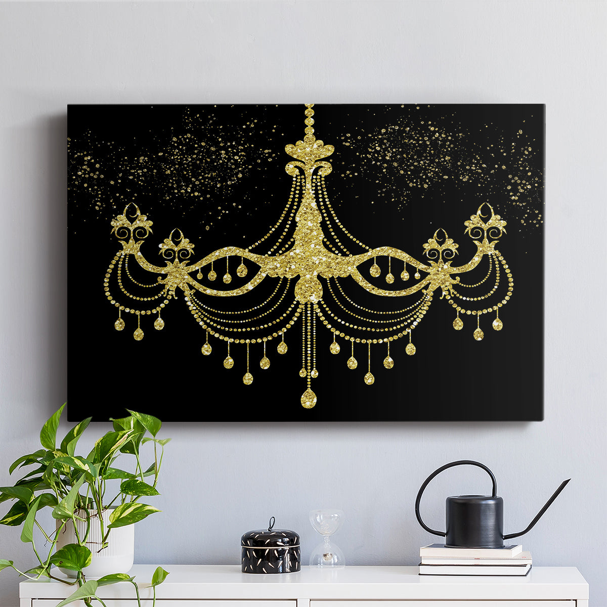 Golden Chandelier - Canvas Art Print
