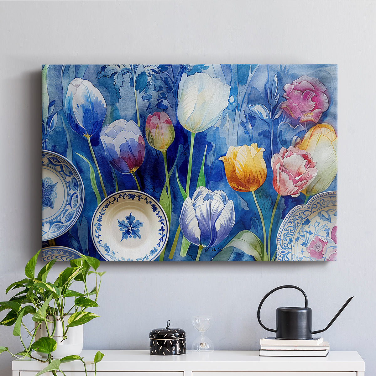 Floral Watercolor L - Canvas Art Print