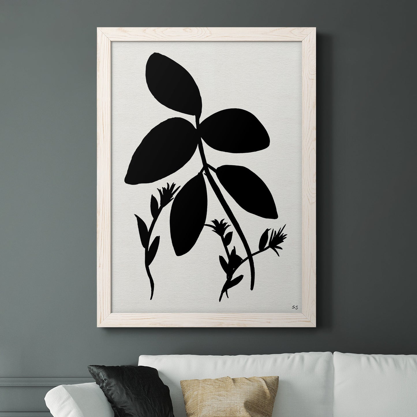 Silhouette Garden II - Premium Canvas Framed in Barnwood - Ready to Hang