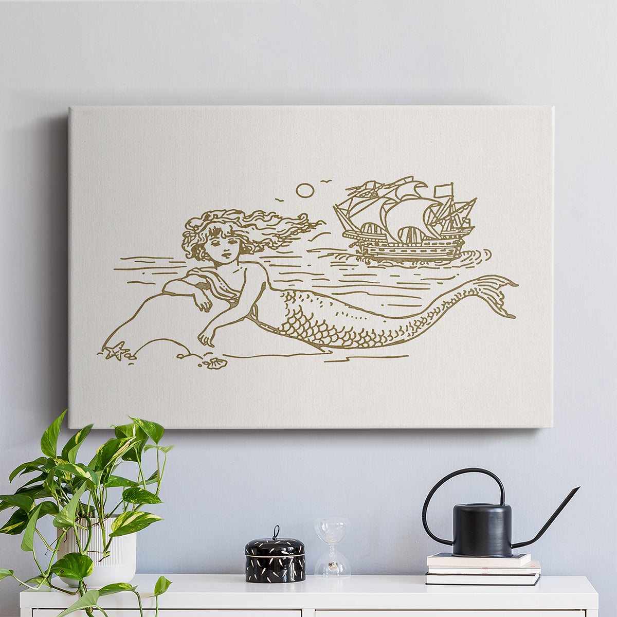 Sunning Mermaid II - Canvas Art Print
