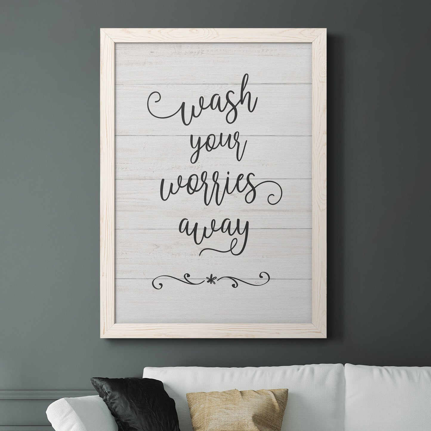 Wash Worries - Premium Canvas Framed in Barnwood - Ready to Hang