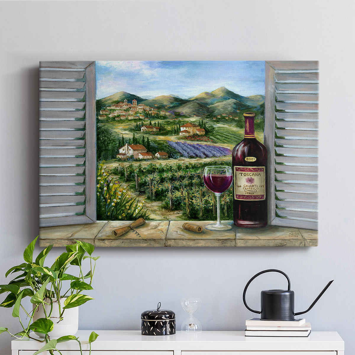 Tuscan Red and Vineyard - Canvas Art Print