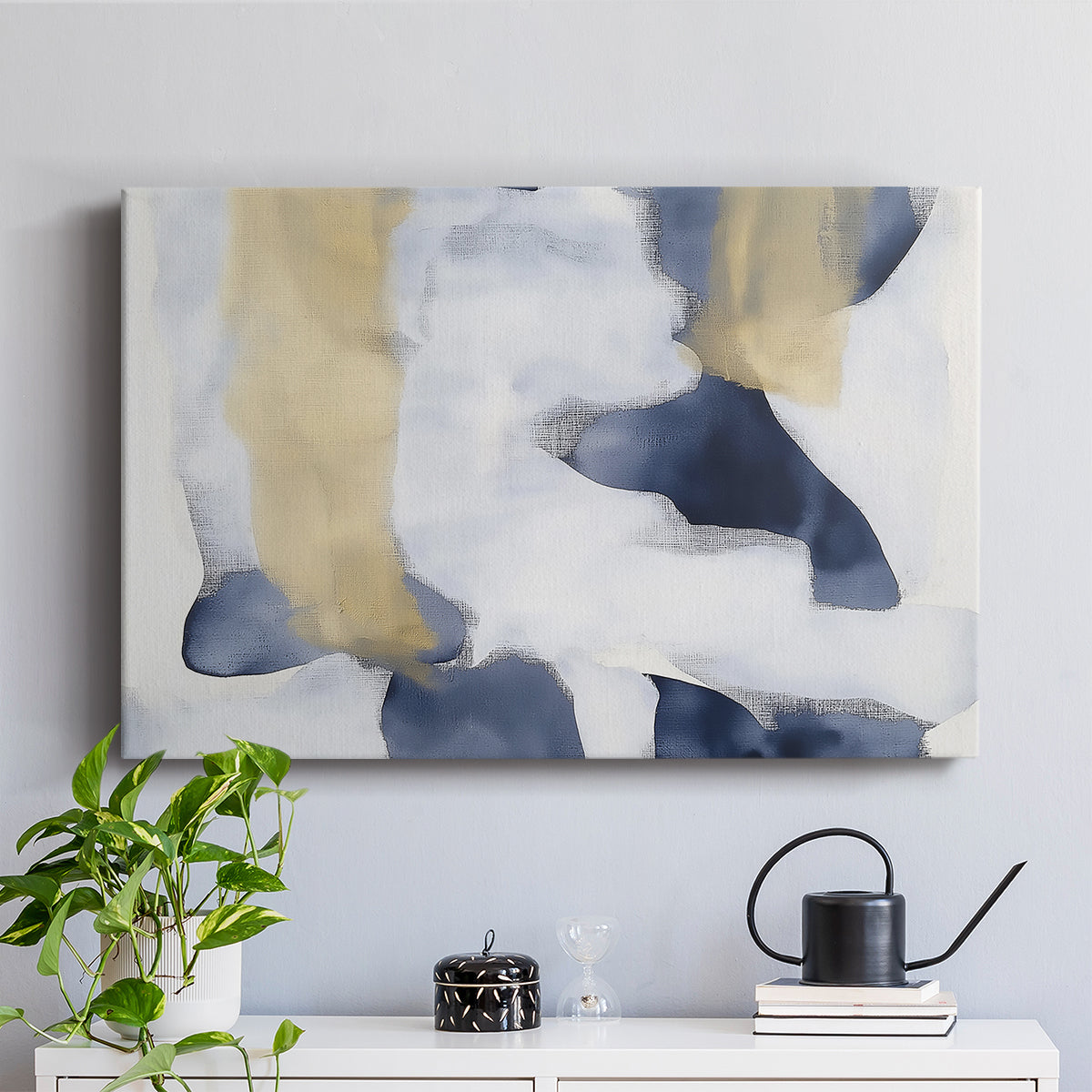 Blue and Gold Abstract CLII - Canvas Art Print