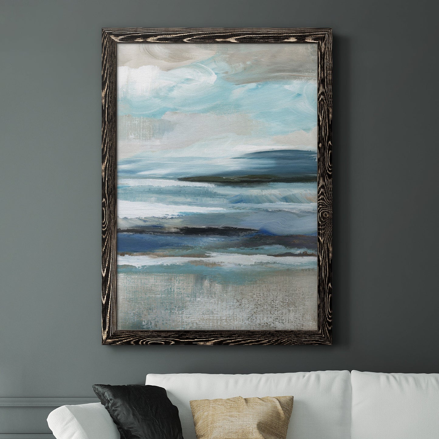 Distant Drama II - Barnwood Framed Canvas Print