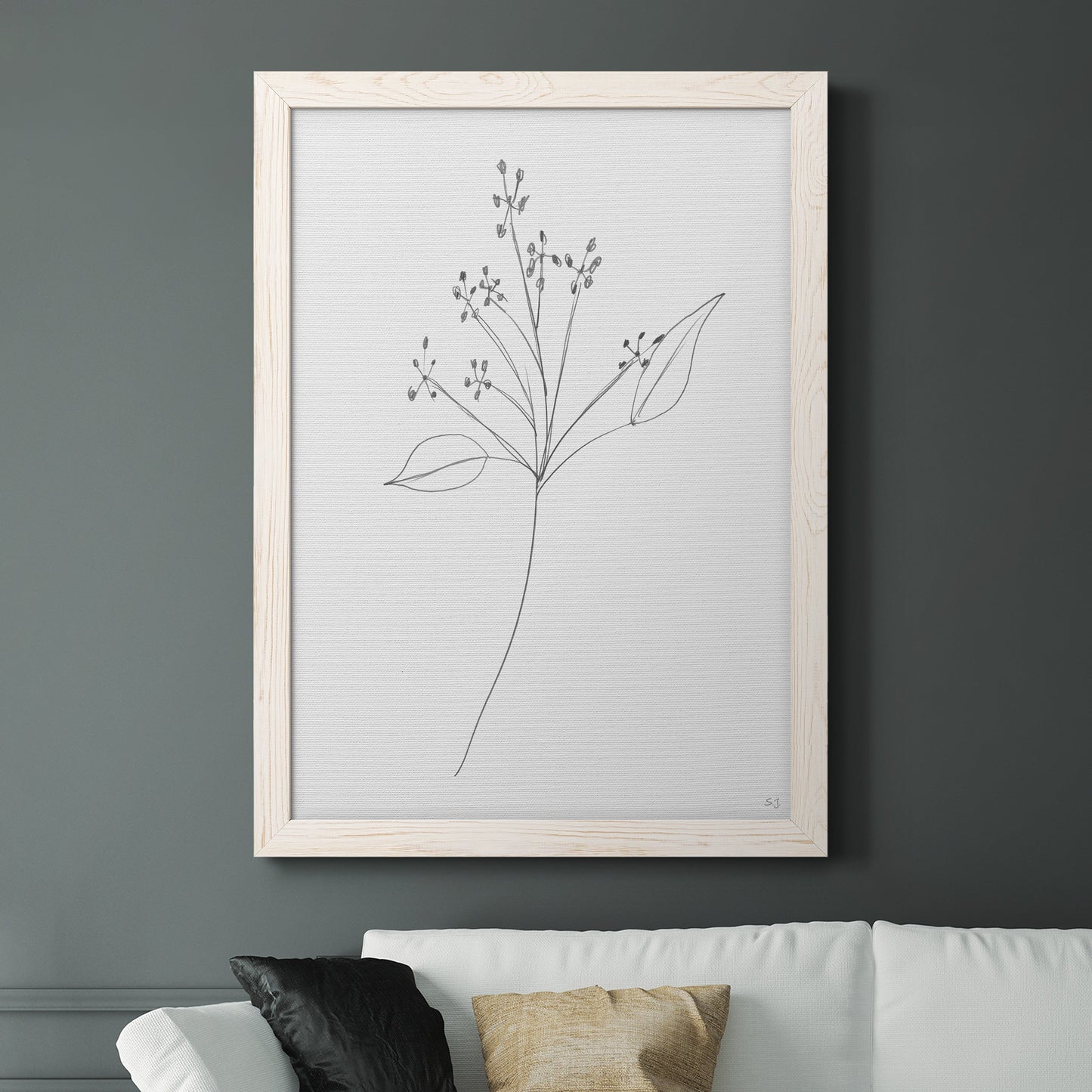 Botanical Gesture V - Premium Canvas Framed in Barnwood - Ready to Hang