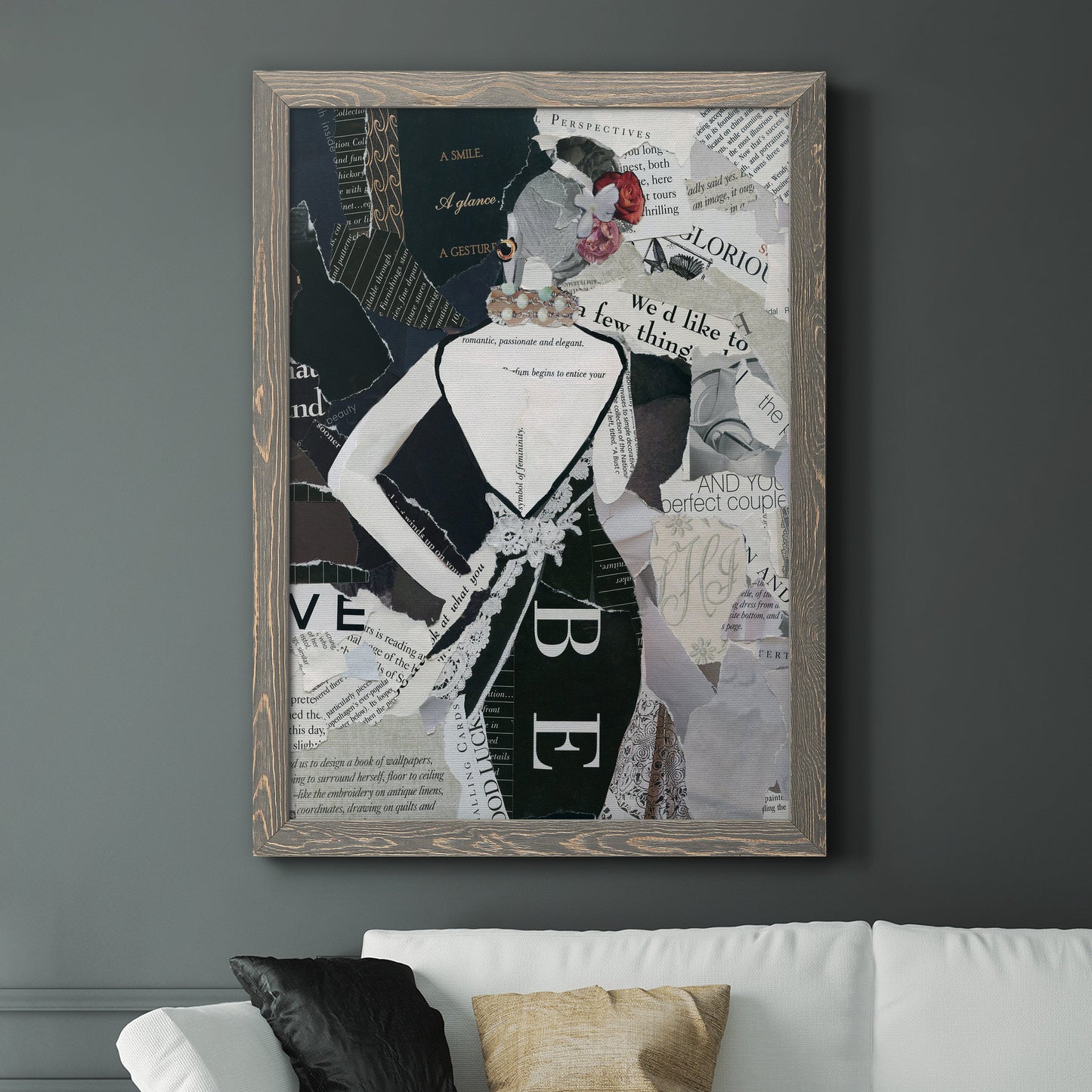 Fashion Mosaic II - Barnwood Framed Canvas Print