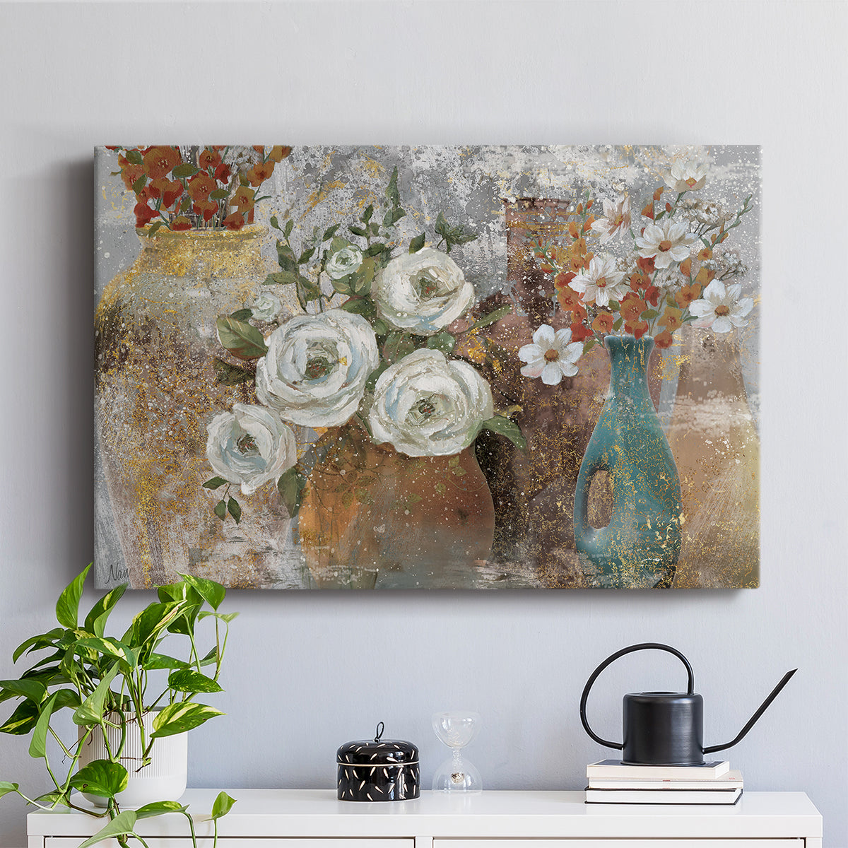 Vessels and Blooms Spice - Canvas Art Print