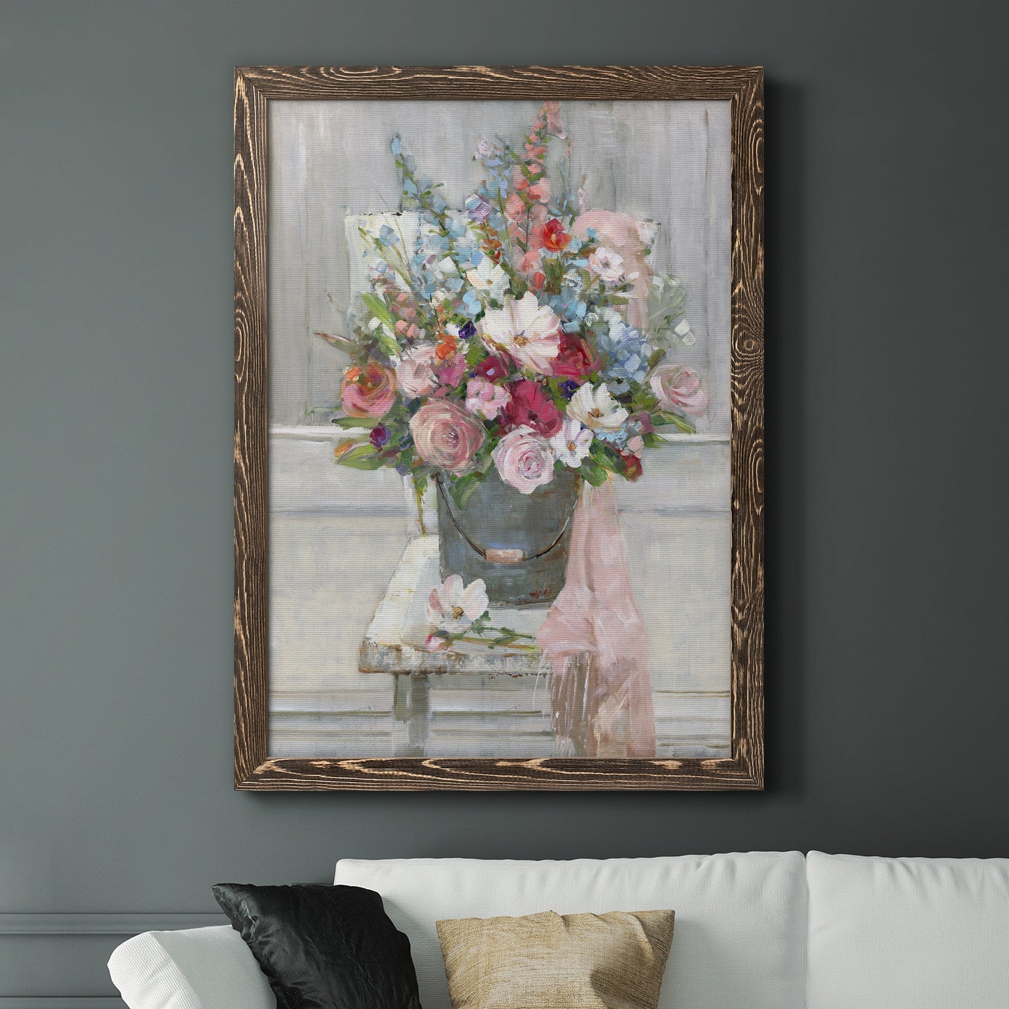 Sit Down For A Spell - Premium Canvas Framed in Barnwood - Ready to Hang