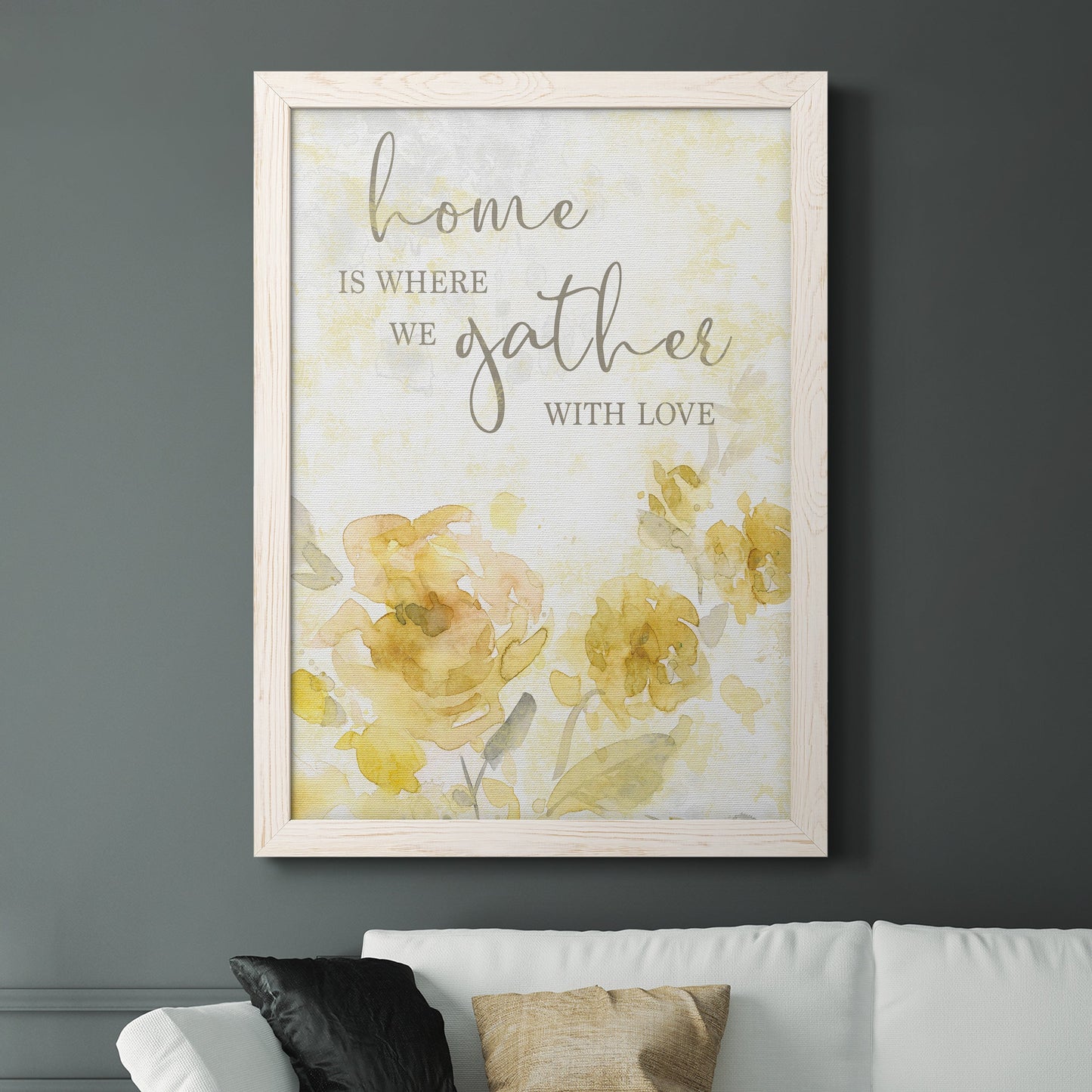 Gather with Love - Premium Canvas Framed in Barnwood - Ready to Hang