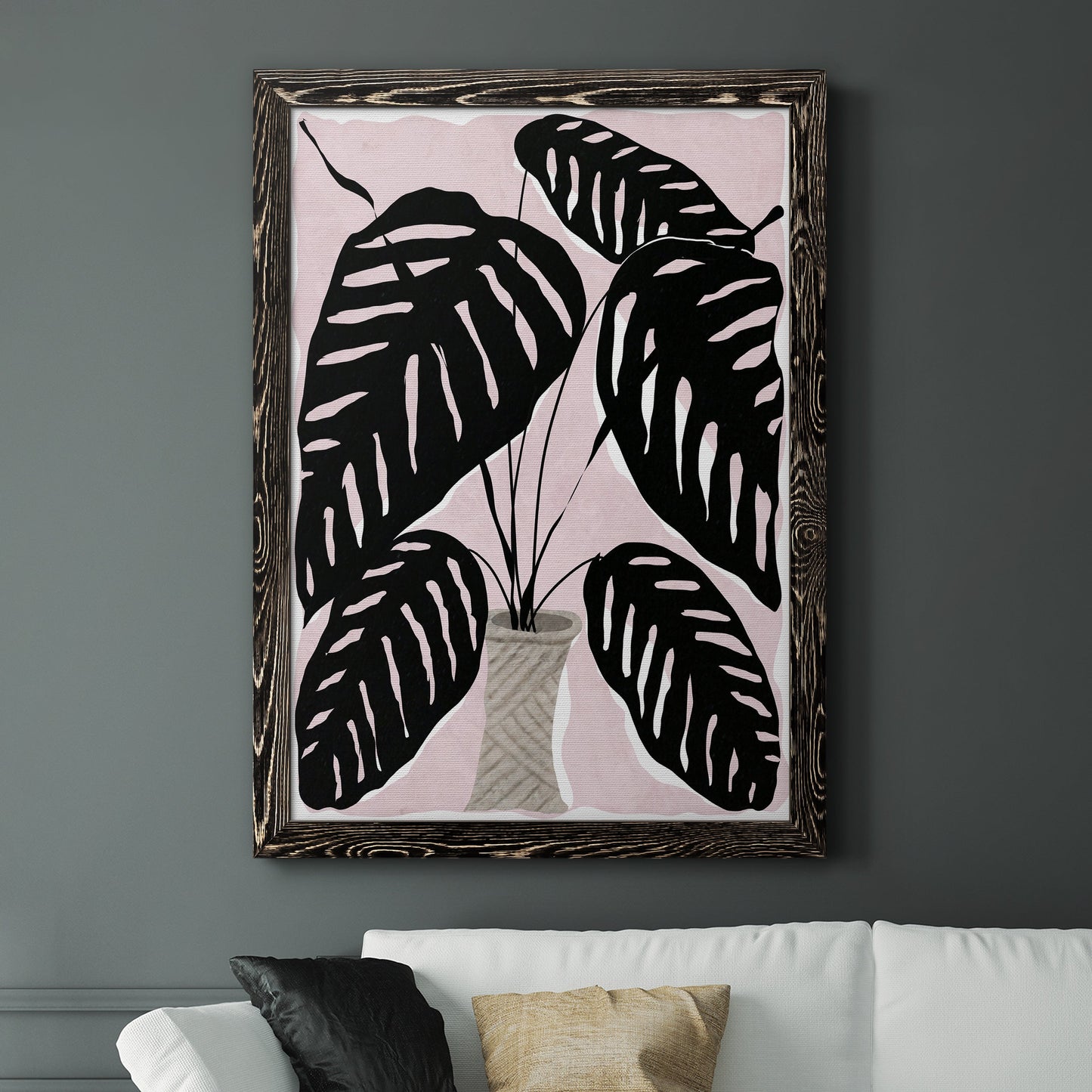 Potted Plant I - Premium Canvas Framed in Barnwood - Ready to Hang