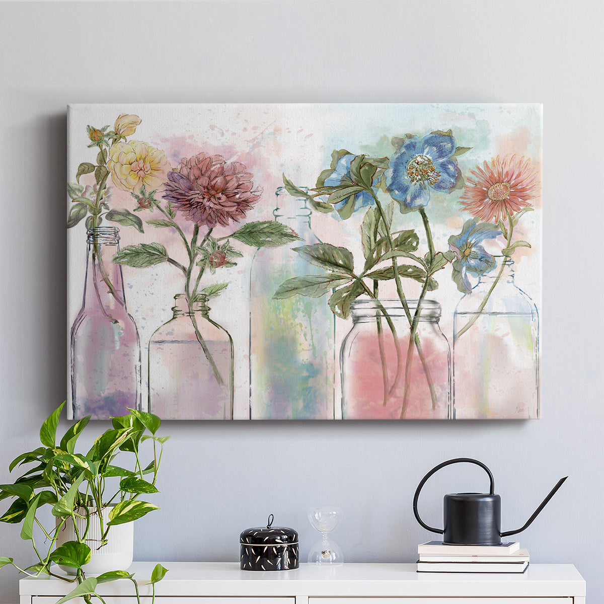 Vintage Bottle Collection - Canvas Art Print