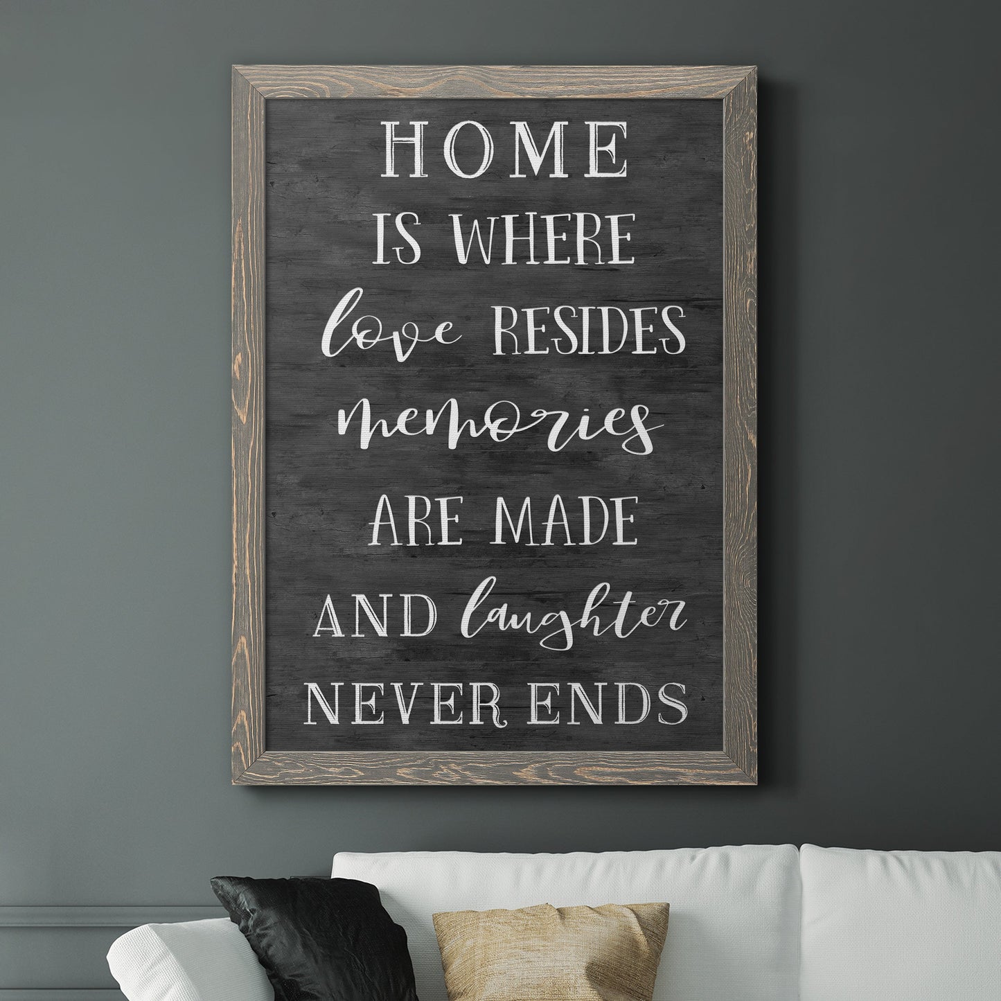 Love Resides - Premium Canvas Framed in Barnwood - Ready to Hang