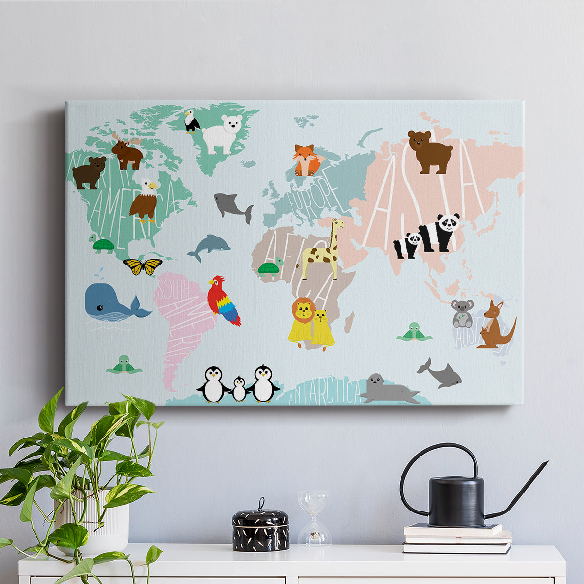 Animal Map - Canvas Art Print