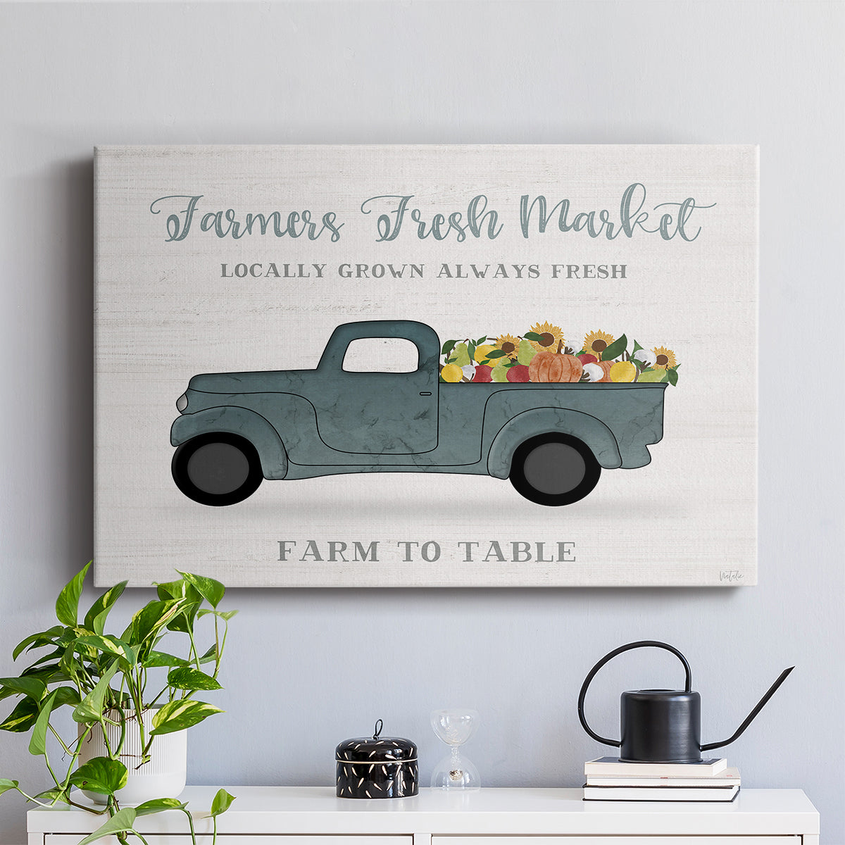 Fresh Sunflowers Truck - Canvas Art Print