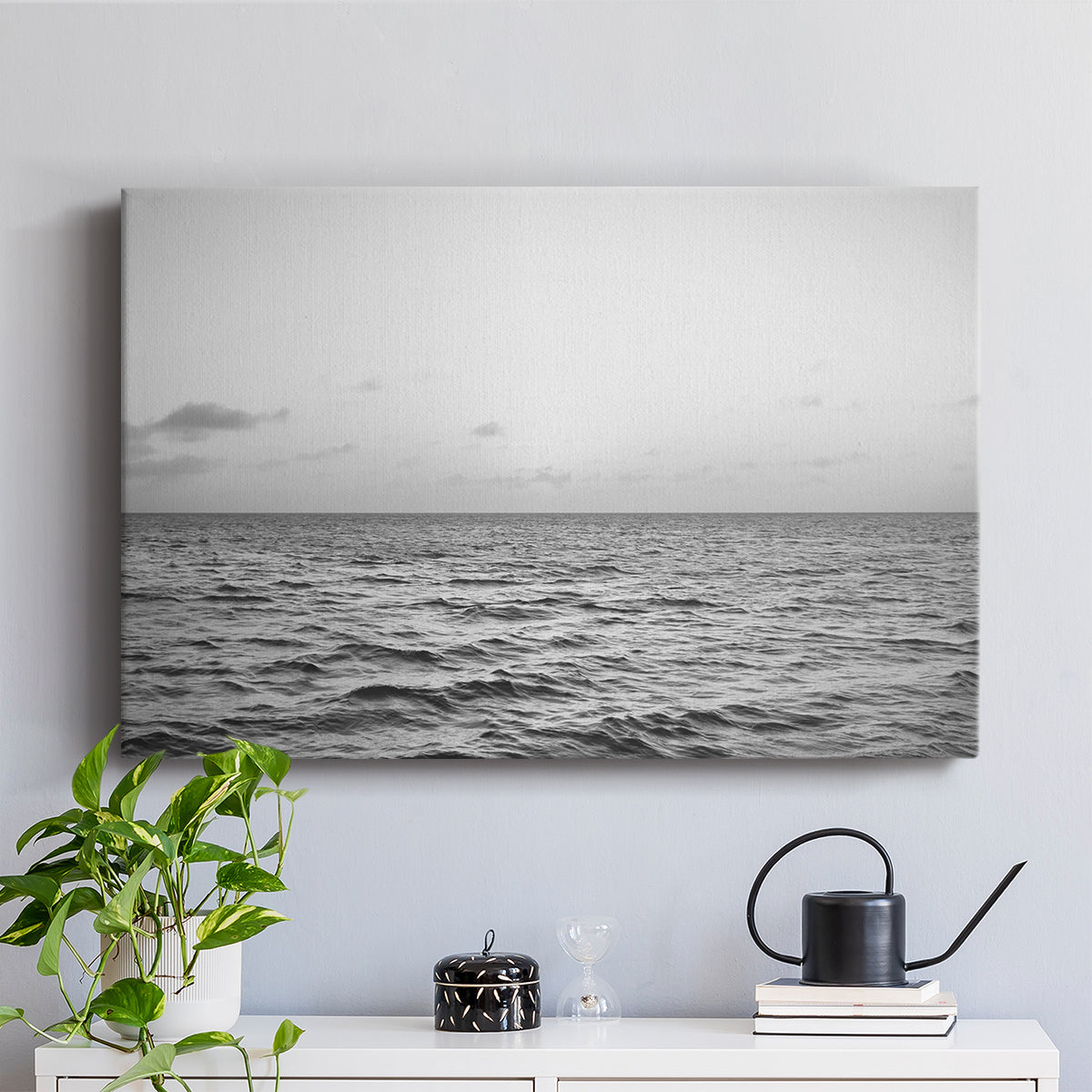 Rough Gray Sea Waves - Canvas Art Print