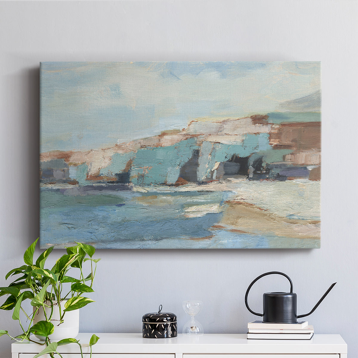 Turquoise Cliff Wall II - Canvas Art Print