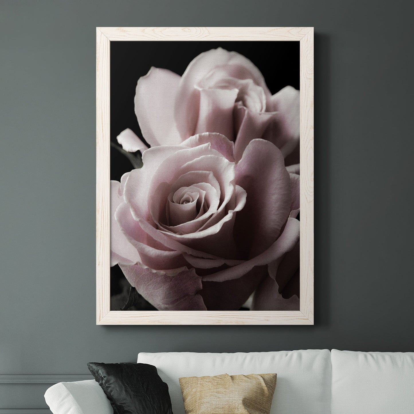 Rose Noir II - Premium Canvas Framed in Barnwood - Ready to Hang