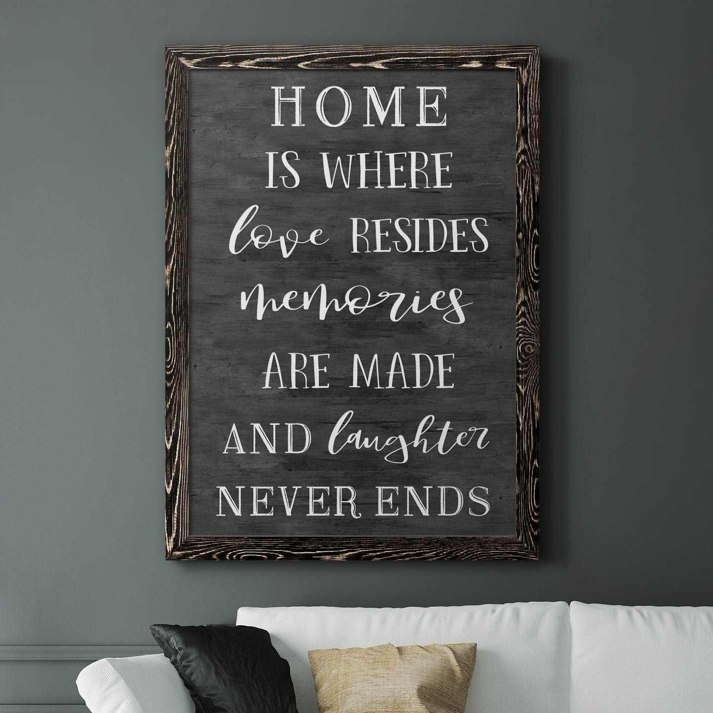 Love Resides - Premium Canvas Framed in Barnwood - Ready to Hang