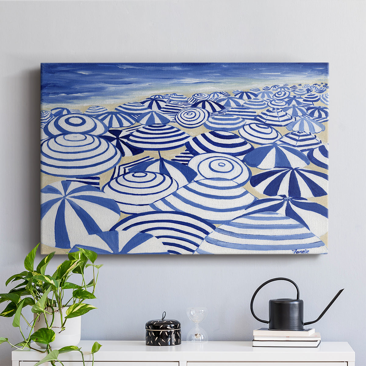 Candy Bowl Prussian Blue - Canvas Art Print