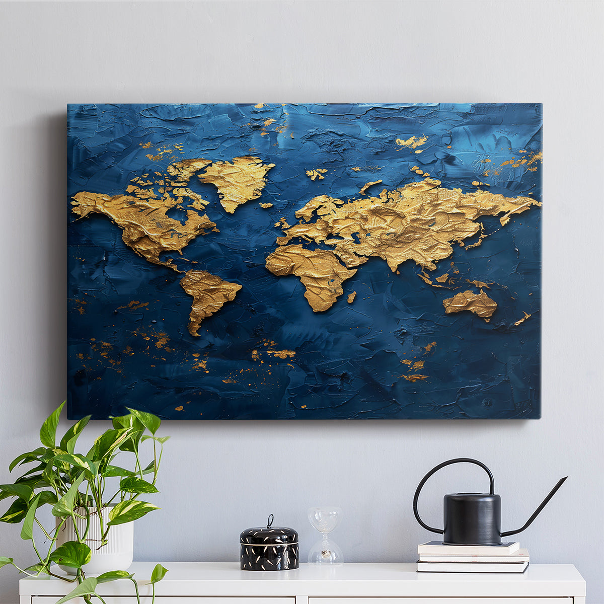 Impasto Map - Canvas Art Print
