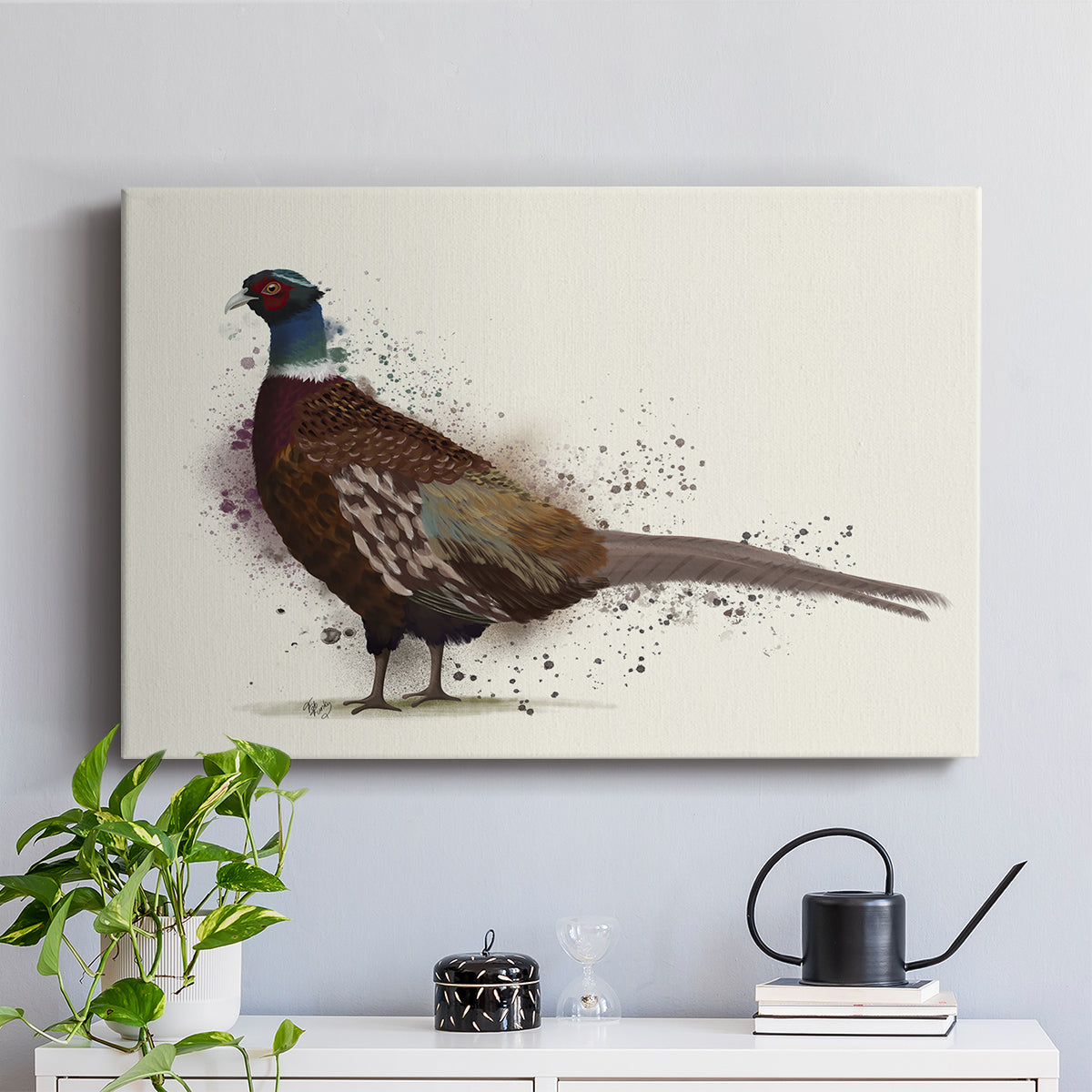 Pheasant Splash 1 - Canvas Art Print