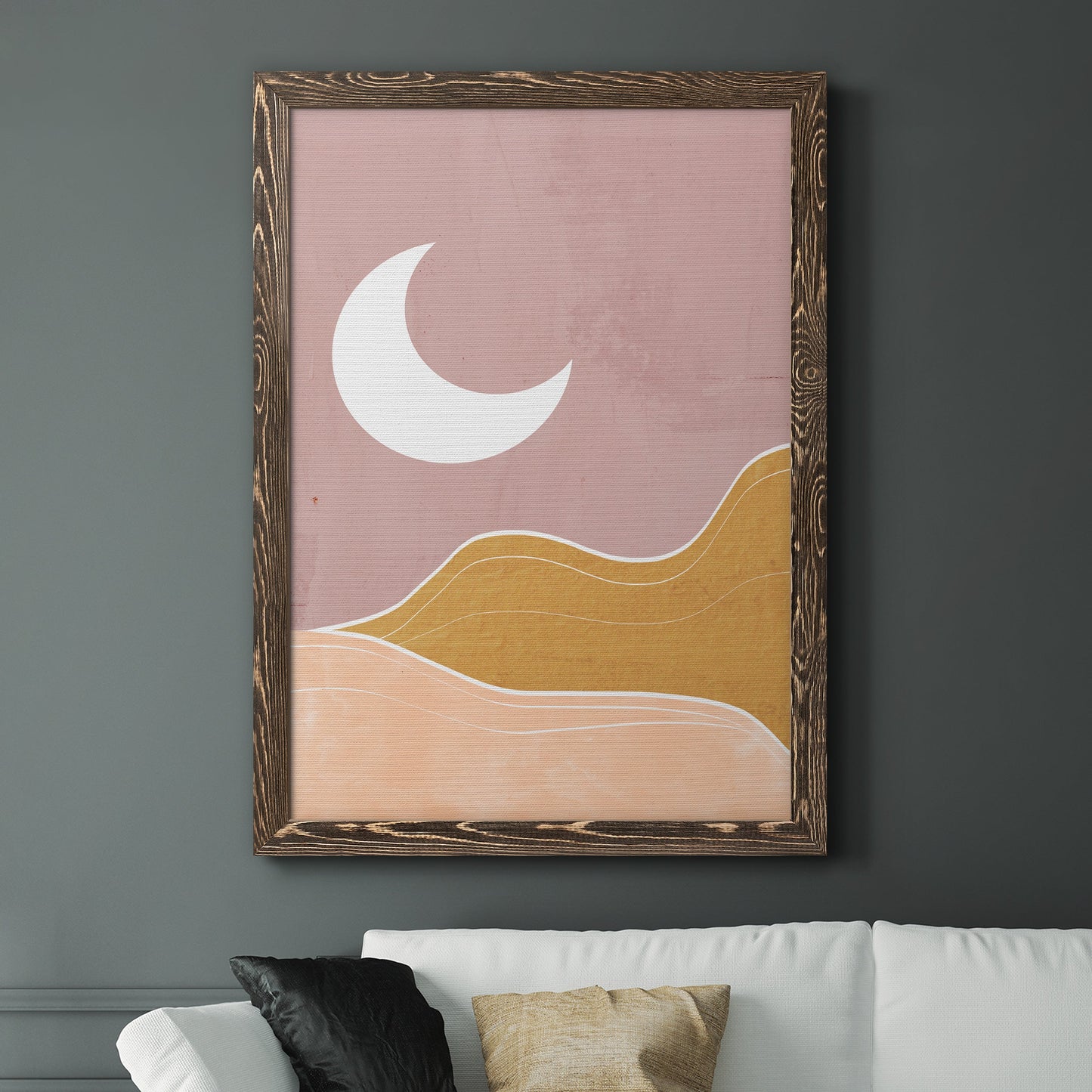 Sedona Moon - Barnwood Framed Canvas Print