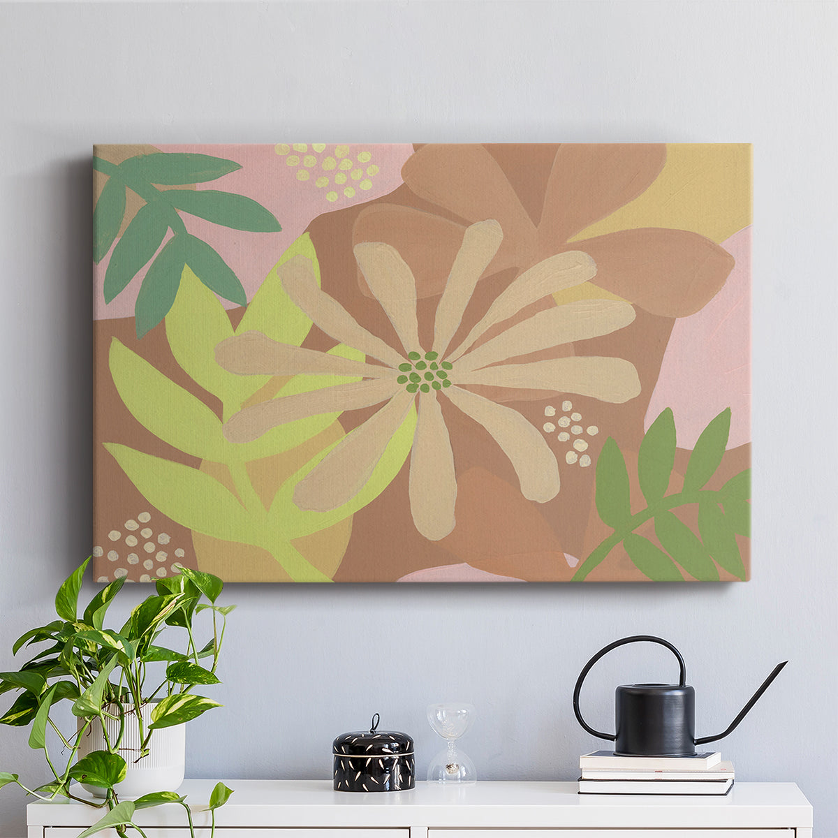 Neutral Blooms II - Canvas Art Print