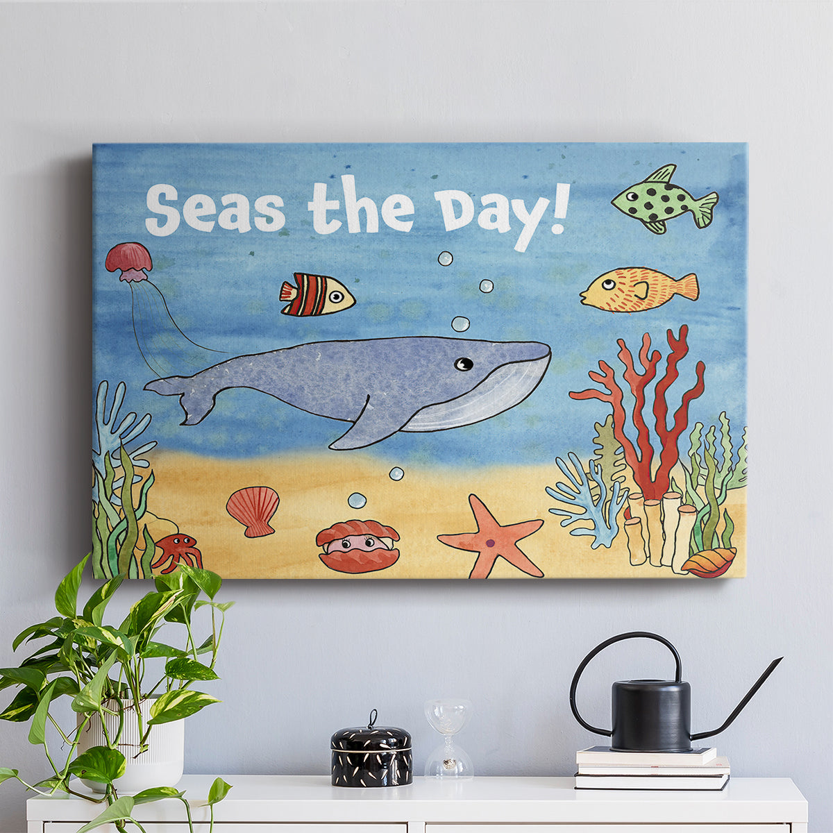 Cute Sea Creatures II - Canvas Art Print