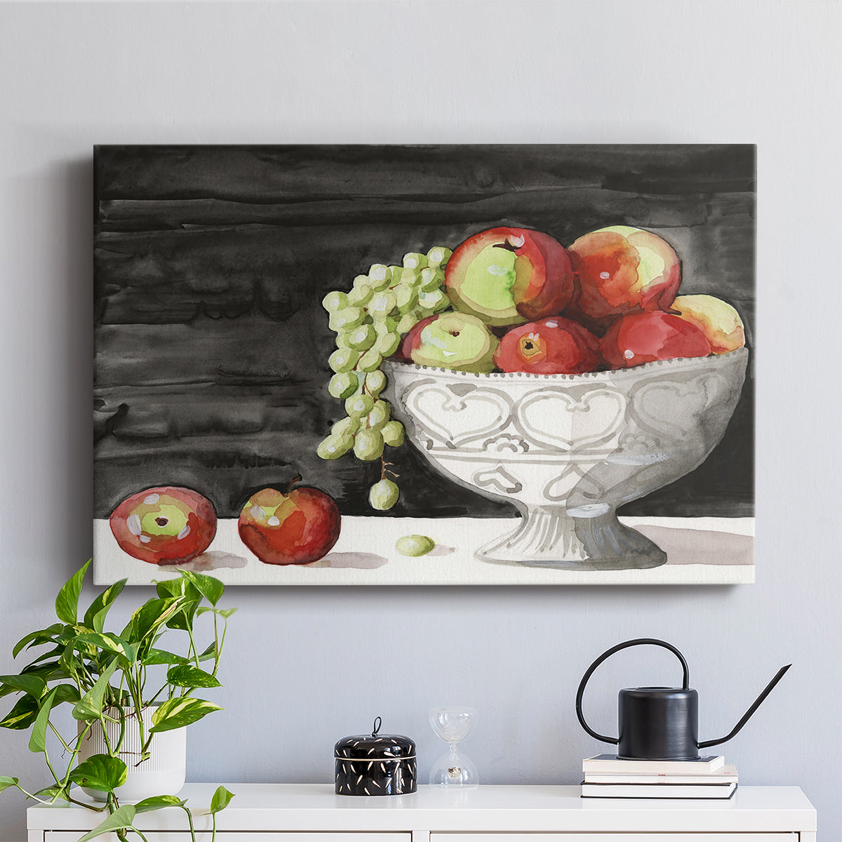 Watercolor Fruit Bowl I - Canvas Art Print