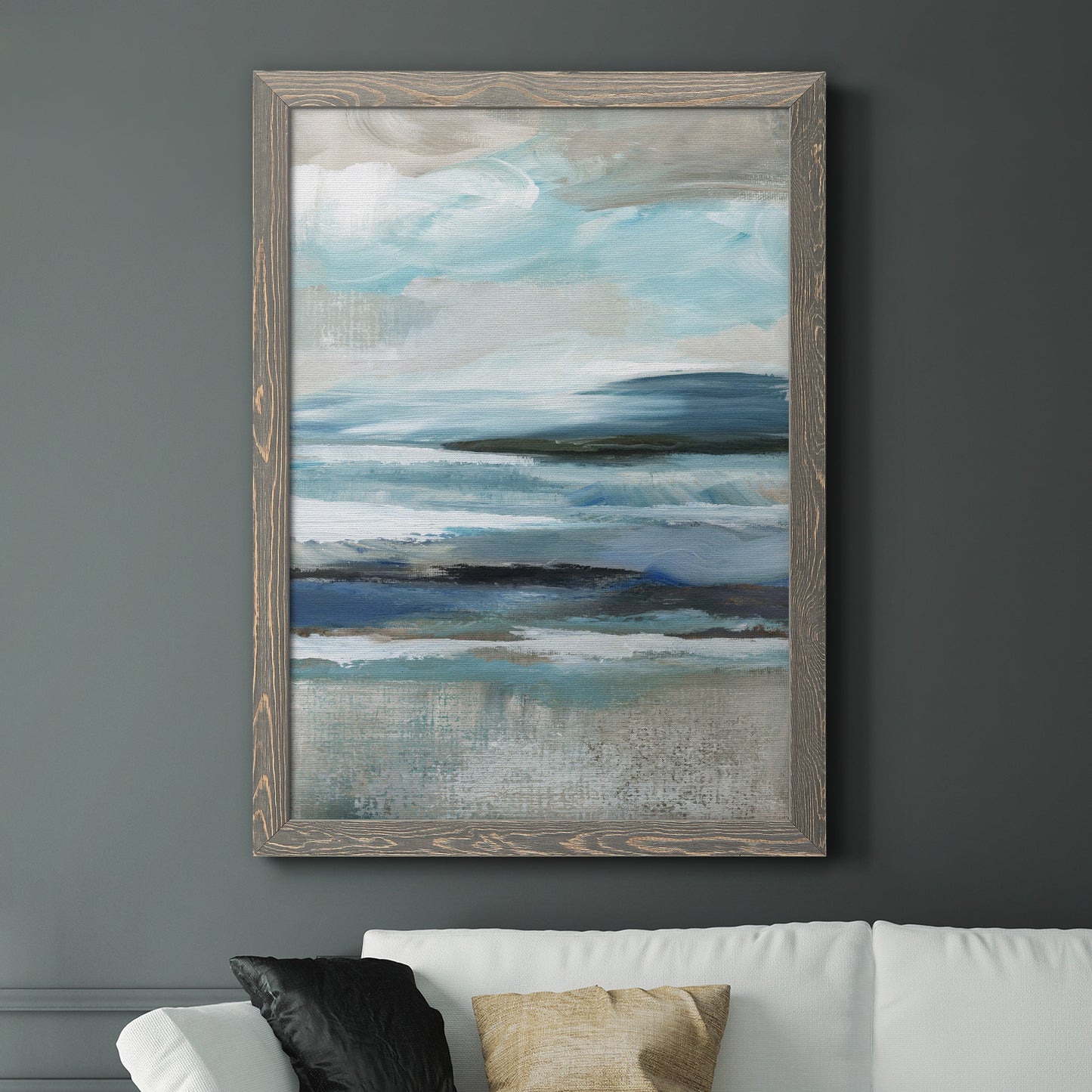 Distant Drama II - Barnwood Framed Canvas Print