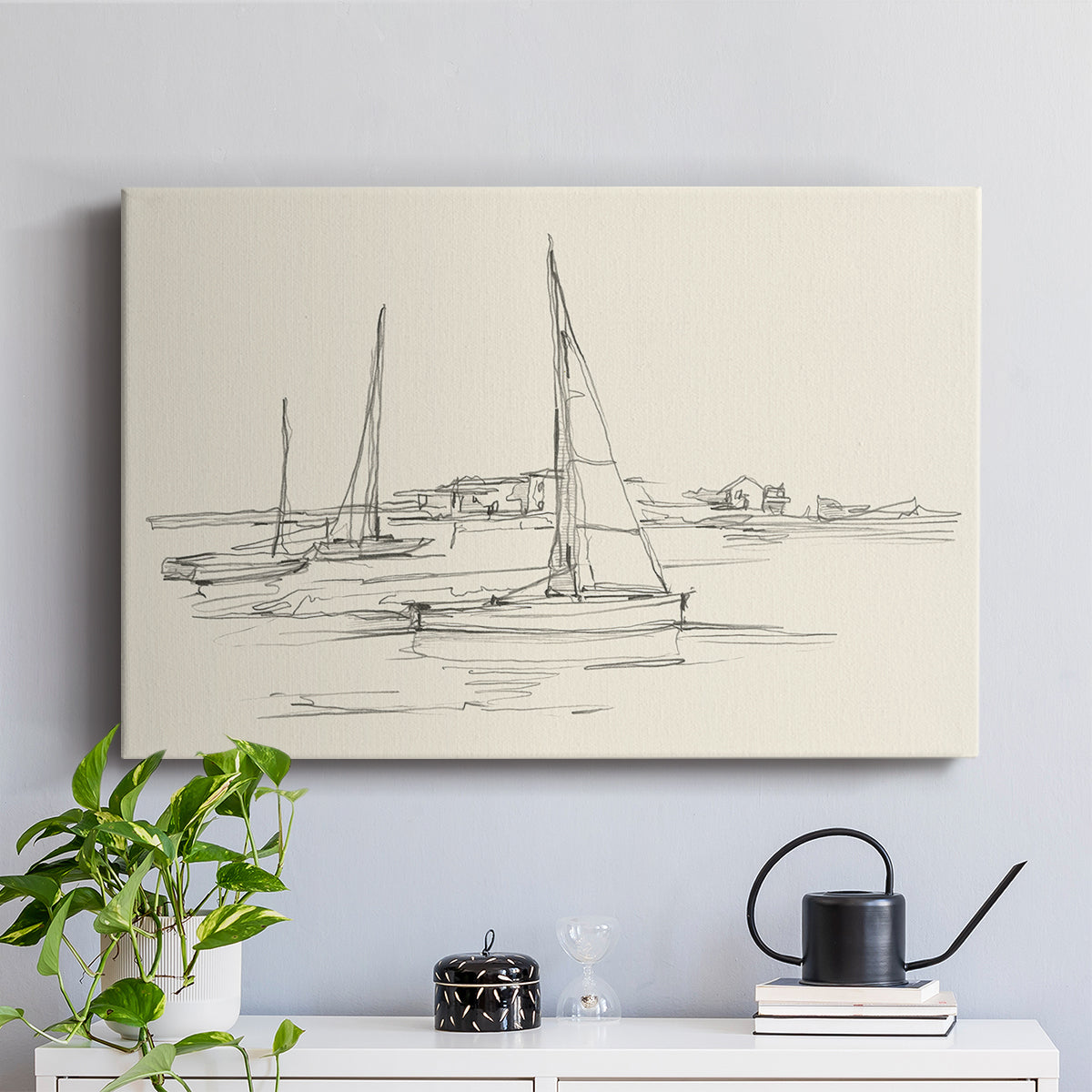 Coastal Contour Sketch I - Canvas Art Print