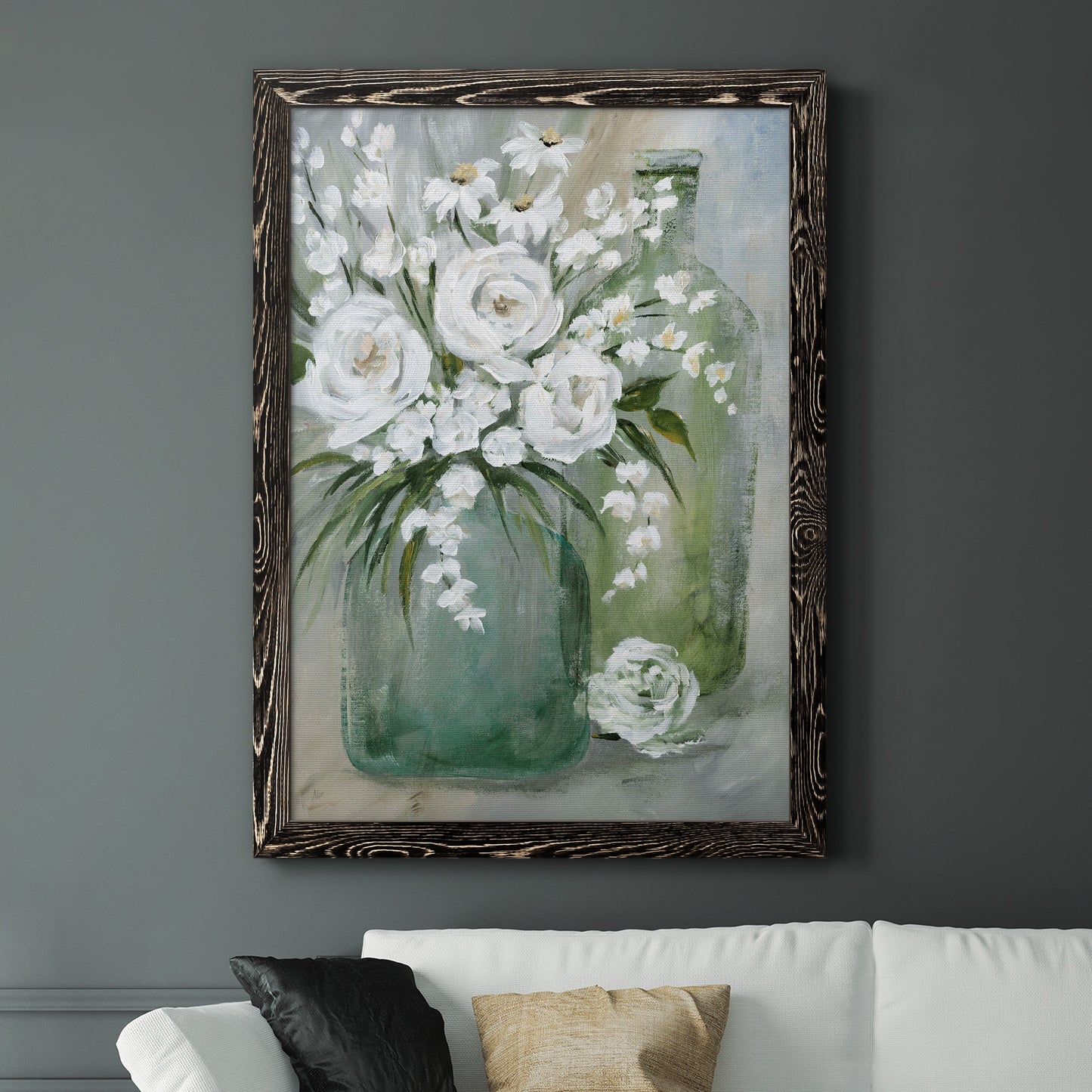 Rosey Afternoon - Premium Canvas Framed in Barnwood - Ready to Hang