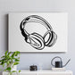 Headphones Sketch - Canvas Art Print