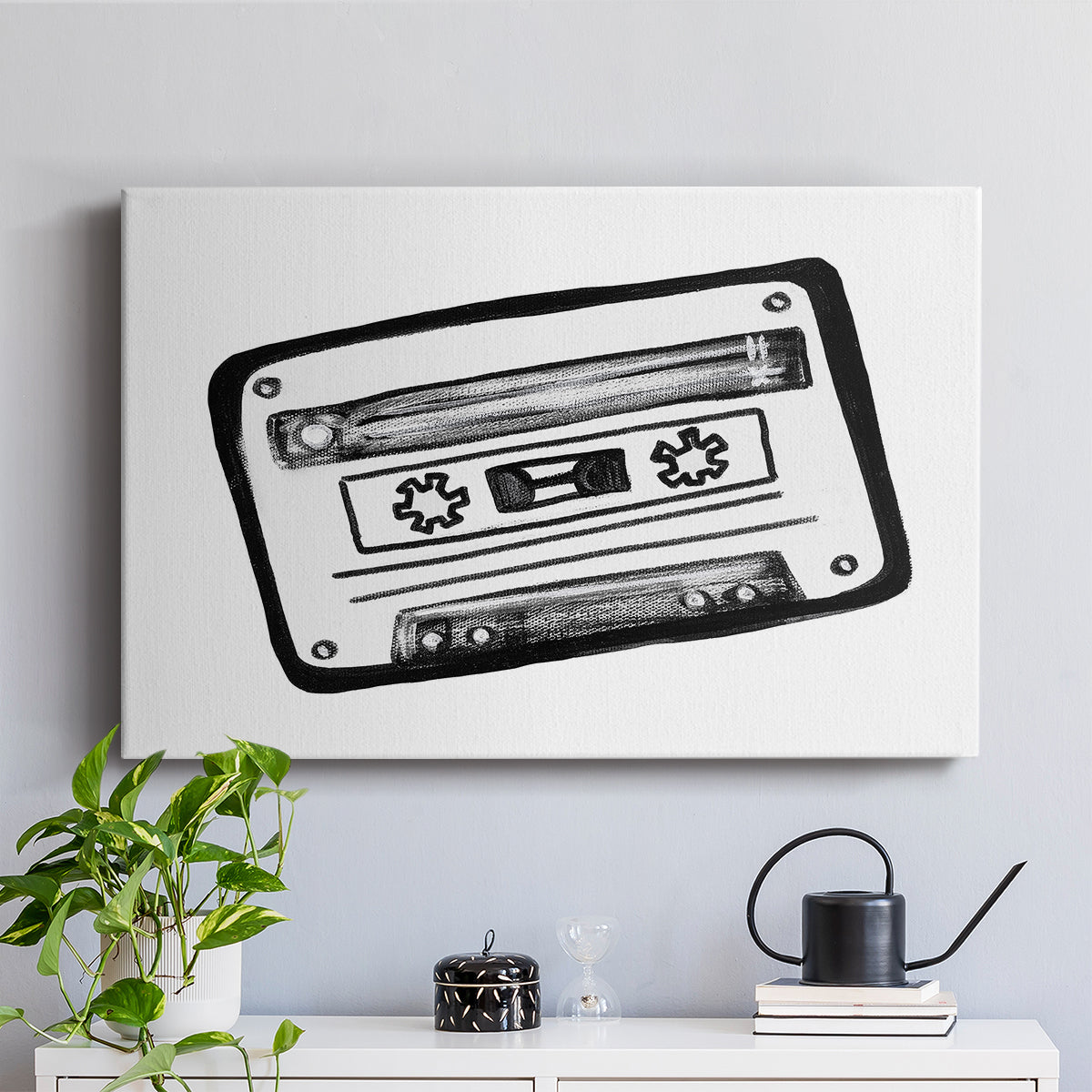Cassette Sketch - Canvas Art Print