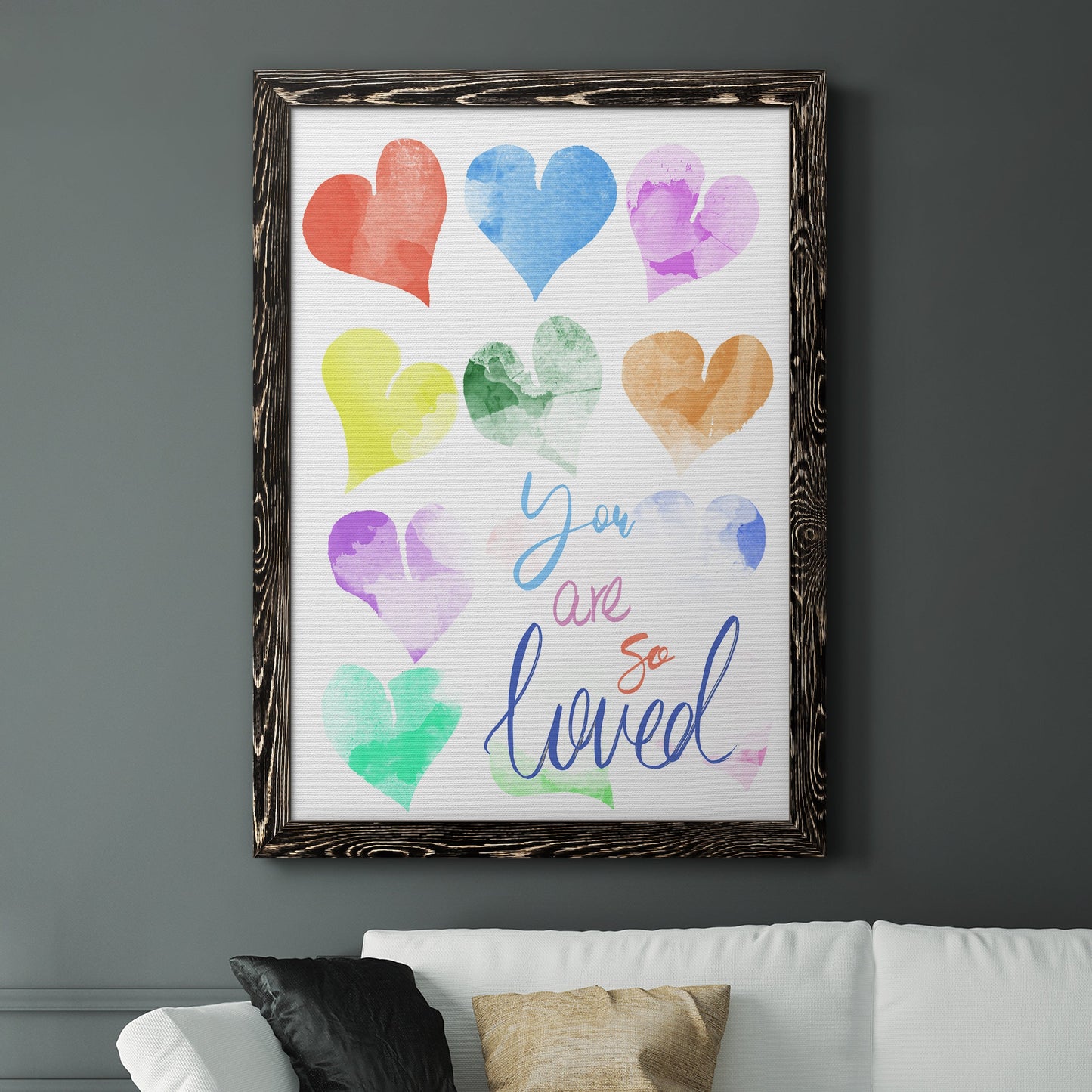 You Are So Loved - Barnwood Framed Canvas Print