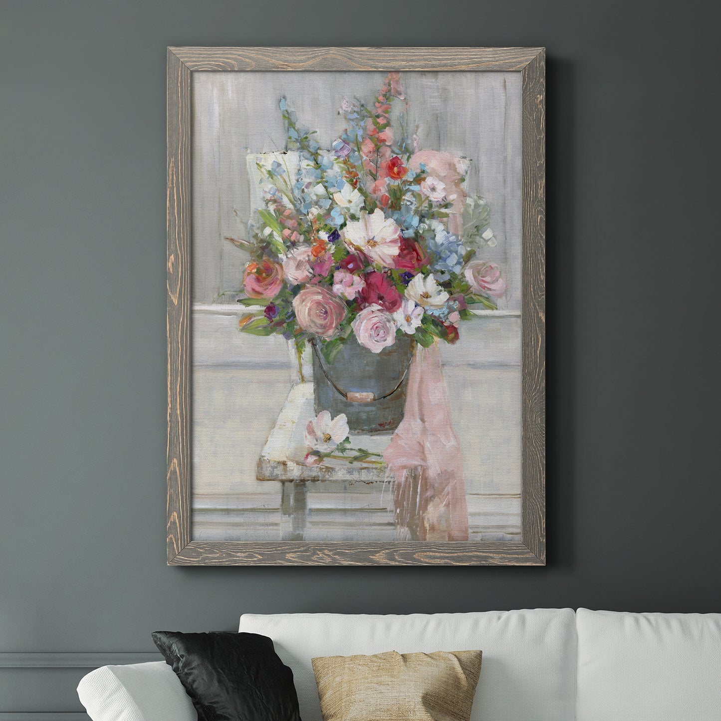 Sit Down For A Spell - Premium Canvas Framed in Barnwood - Ready to Hang