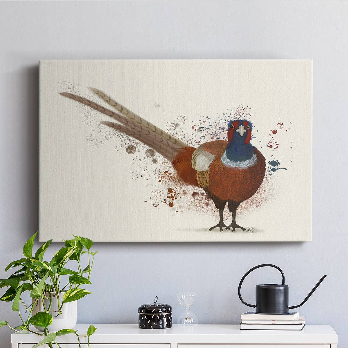Pheasant Splash 7 - Canvas Art Print