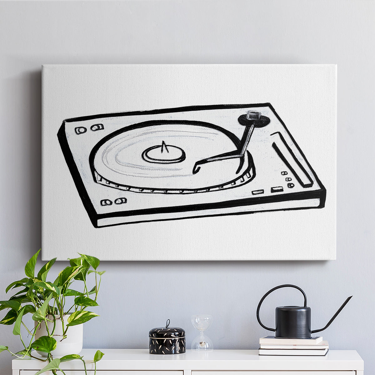 Vinyl Sketch - Canvas Art Print