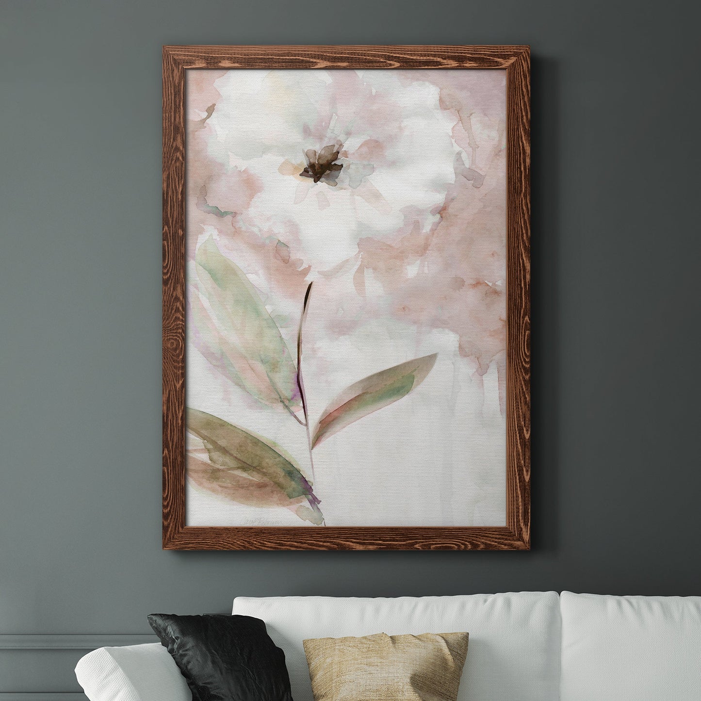 Summer Bloom I - Barnwood Framed Canvas Print
