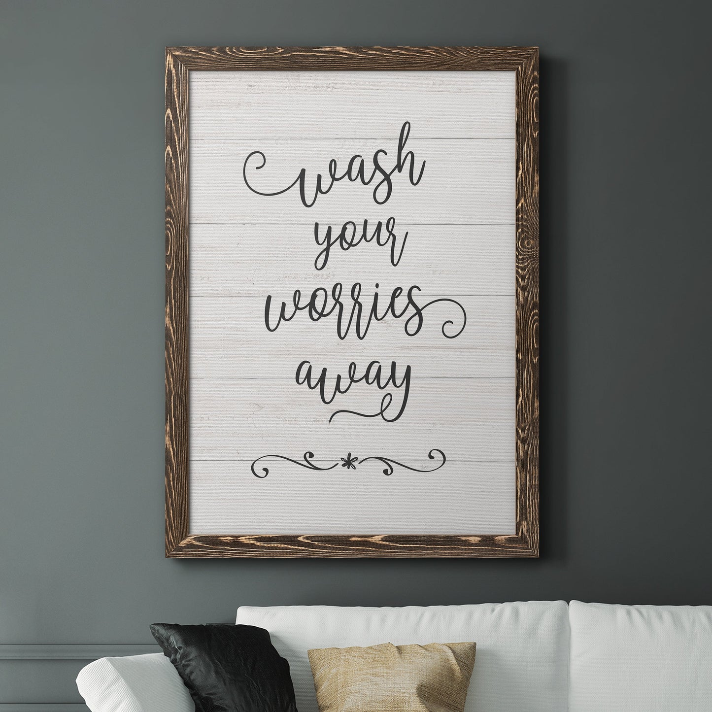 Wash Worries - Premium Canvas Framed in Barnwood - Ready to Hang