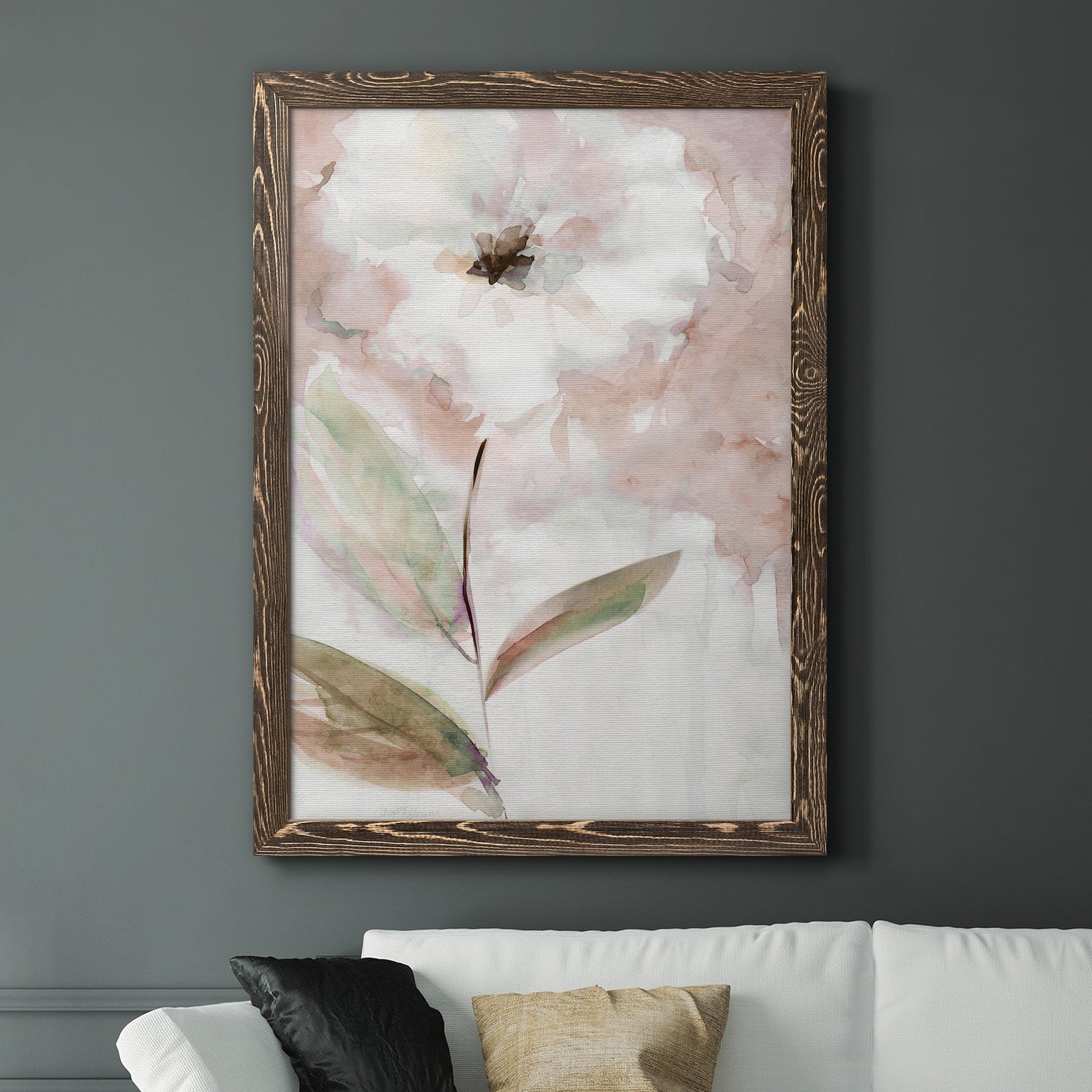 Summer Bloom I - Barnwood Framed Canvas Print