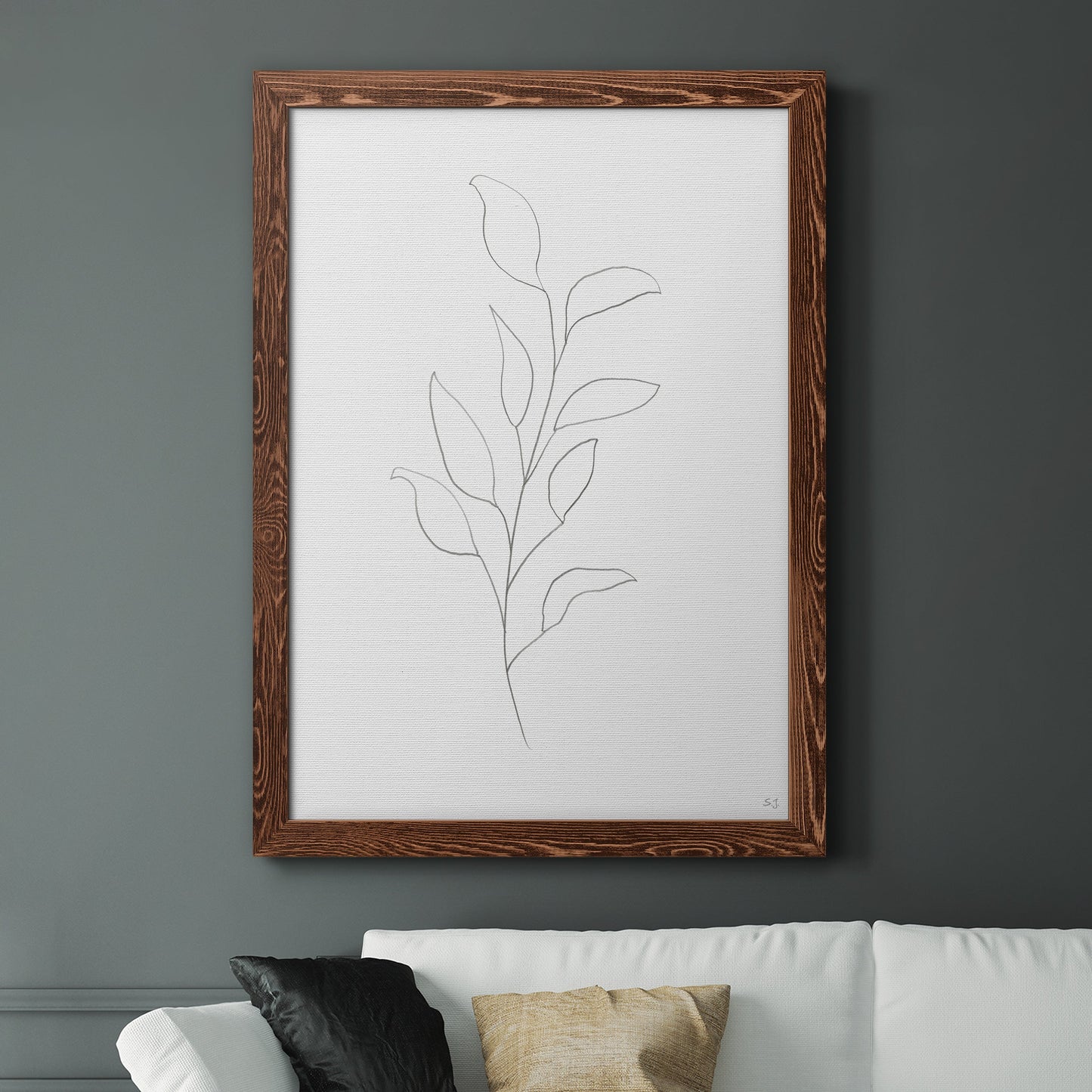 Botanical Gesture VI - Premium Canvas Framed in Barnwood - Ready to Hang